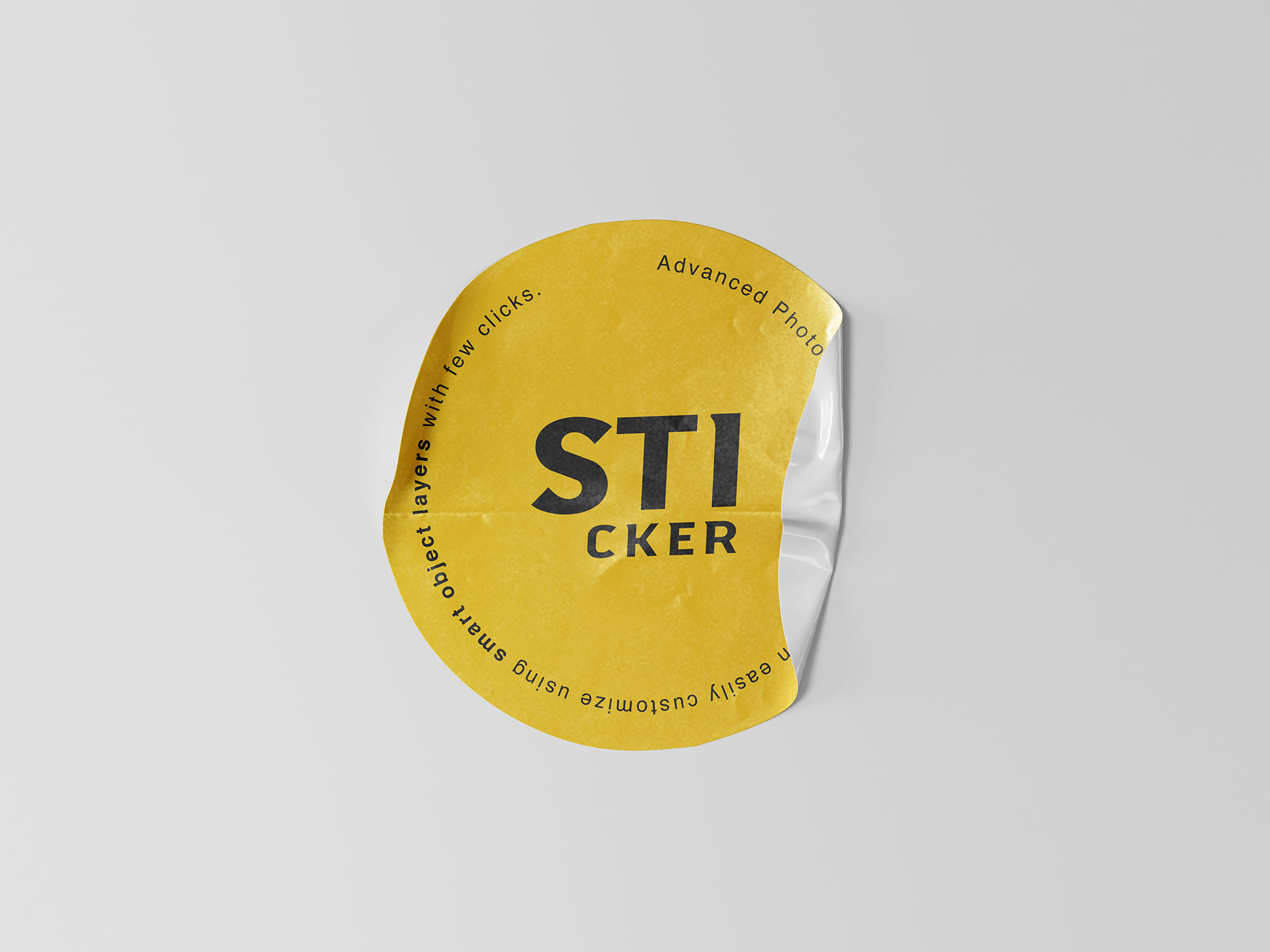 Realistic Plastic Sticker Mockup