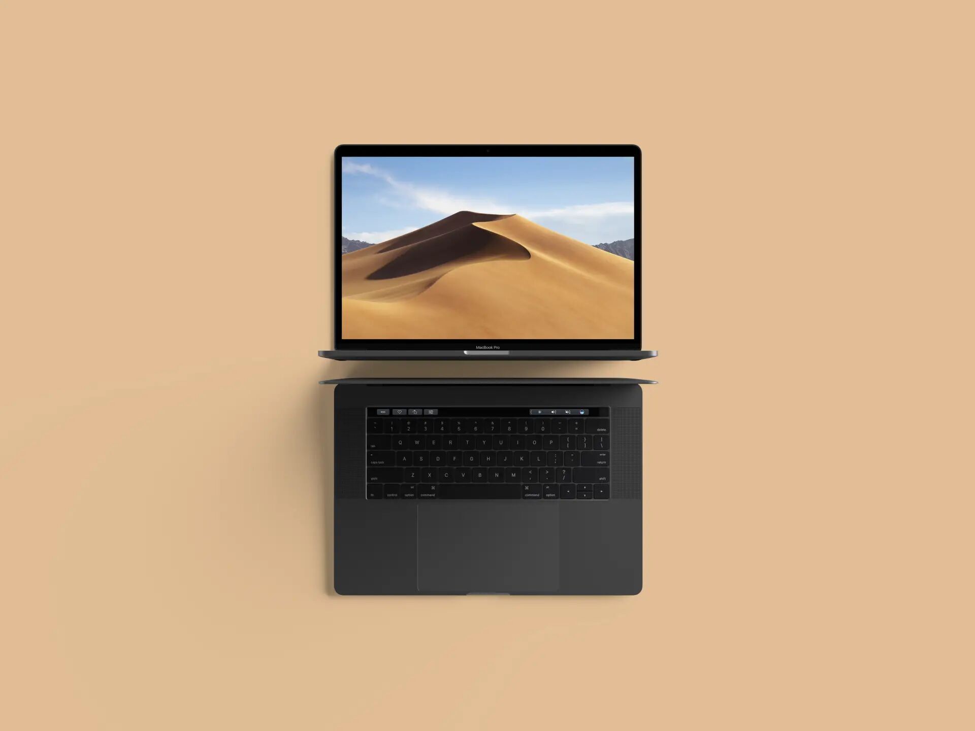 Mockup Featuring Modernistic Top View MacBook Pro