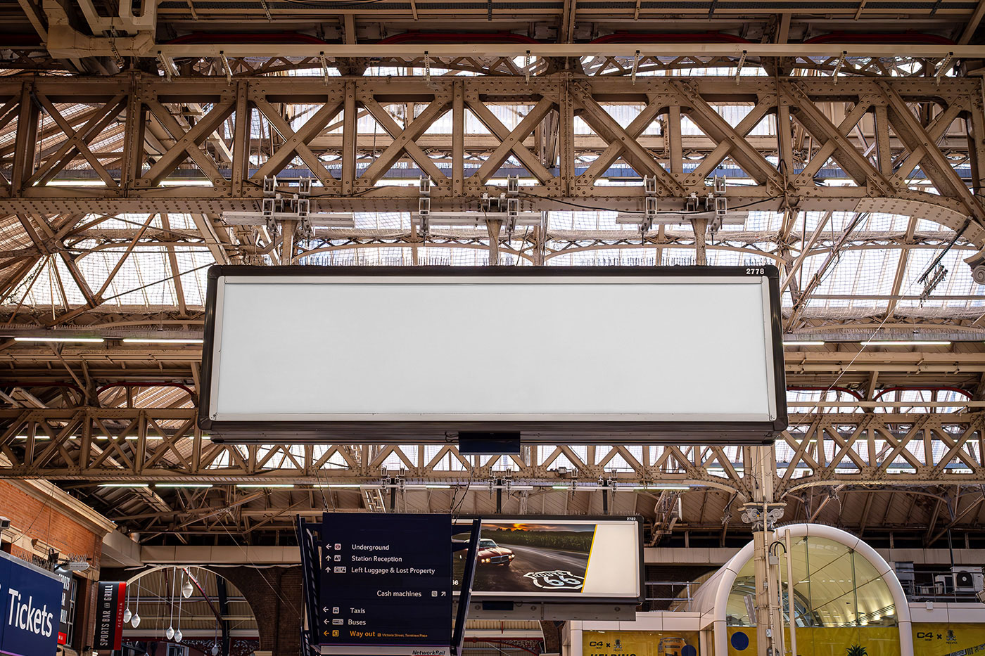 Facing Sight of Victoria Station Billboard Mockup