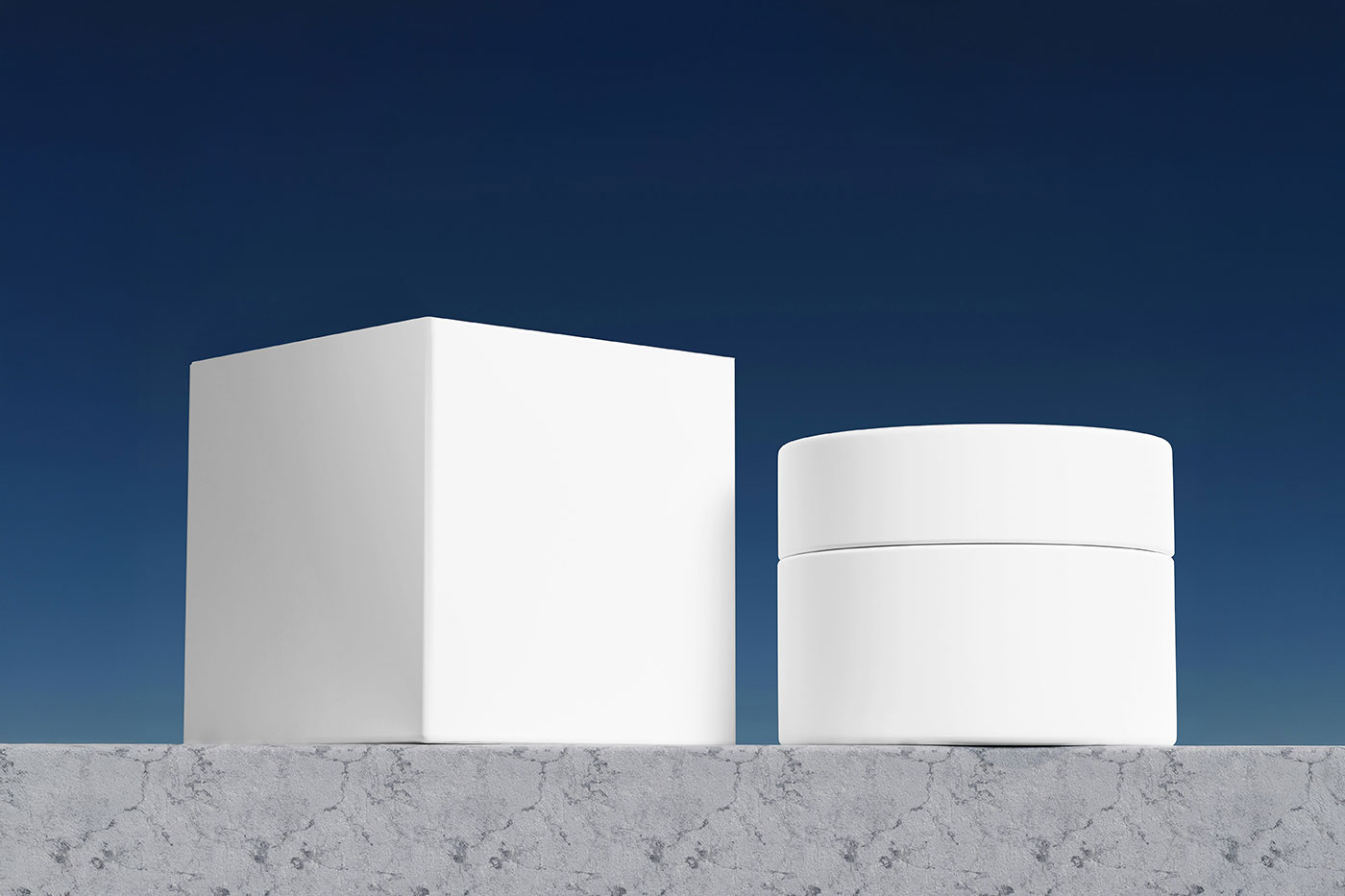 Cosmetic Jar With Box Mockup preview