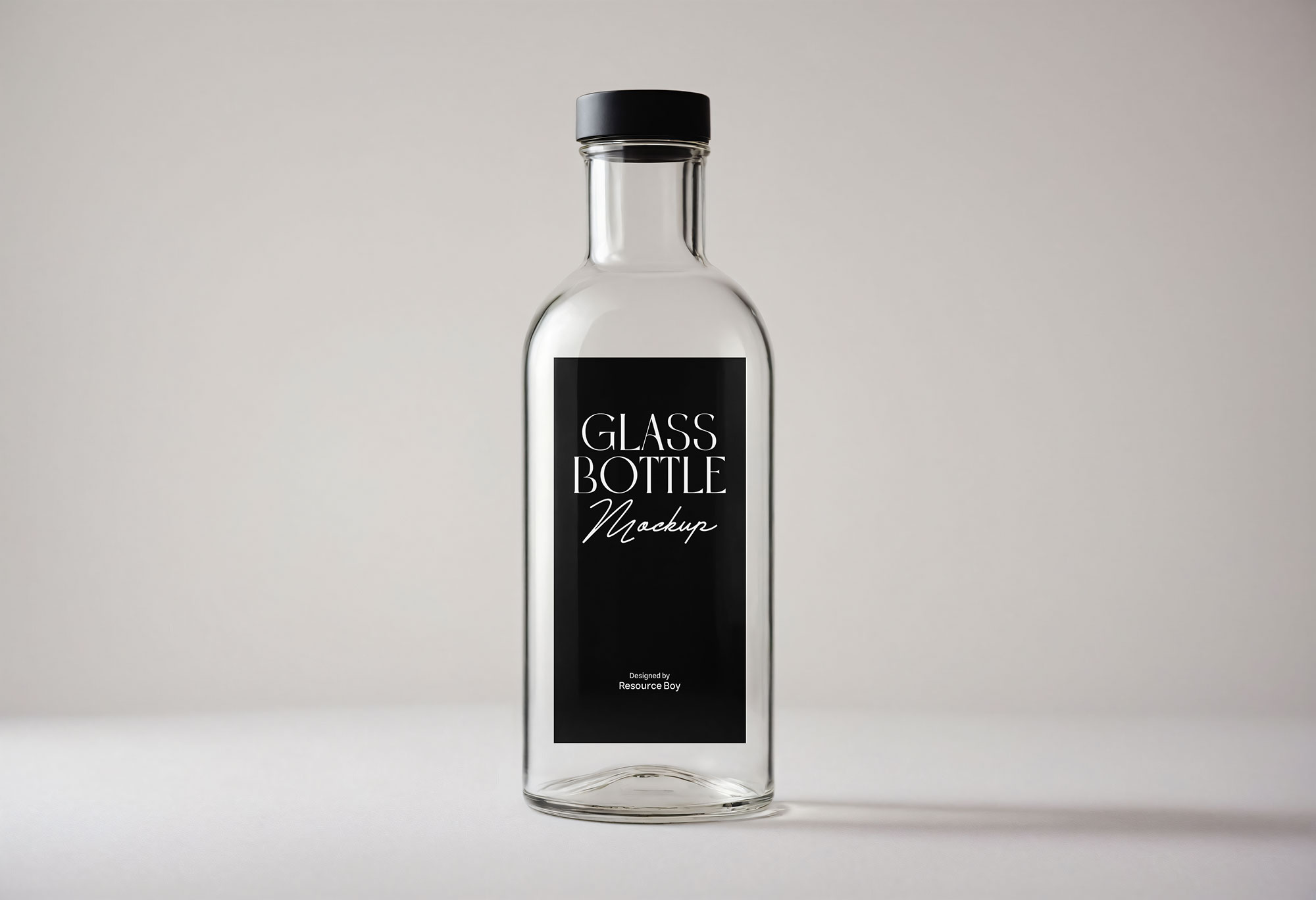 Sleek and Minimal Glass Bottle Mockup