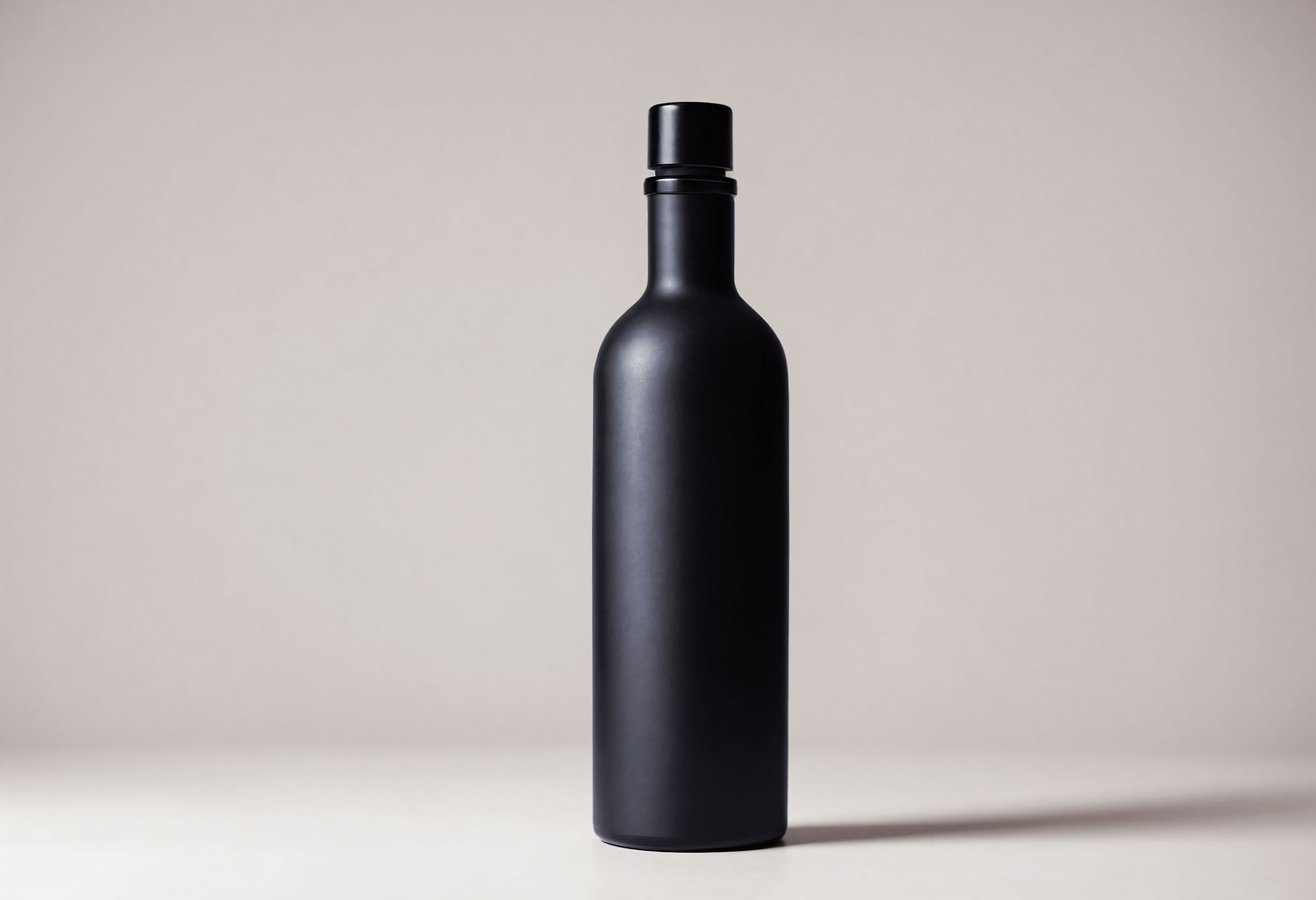 Matte Black Bottle Mockup
