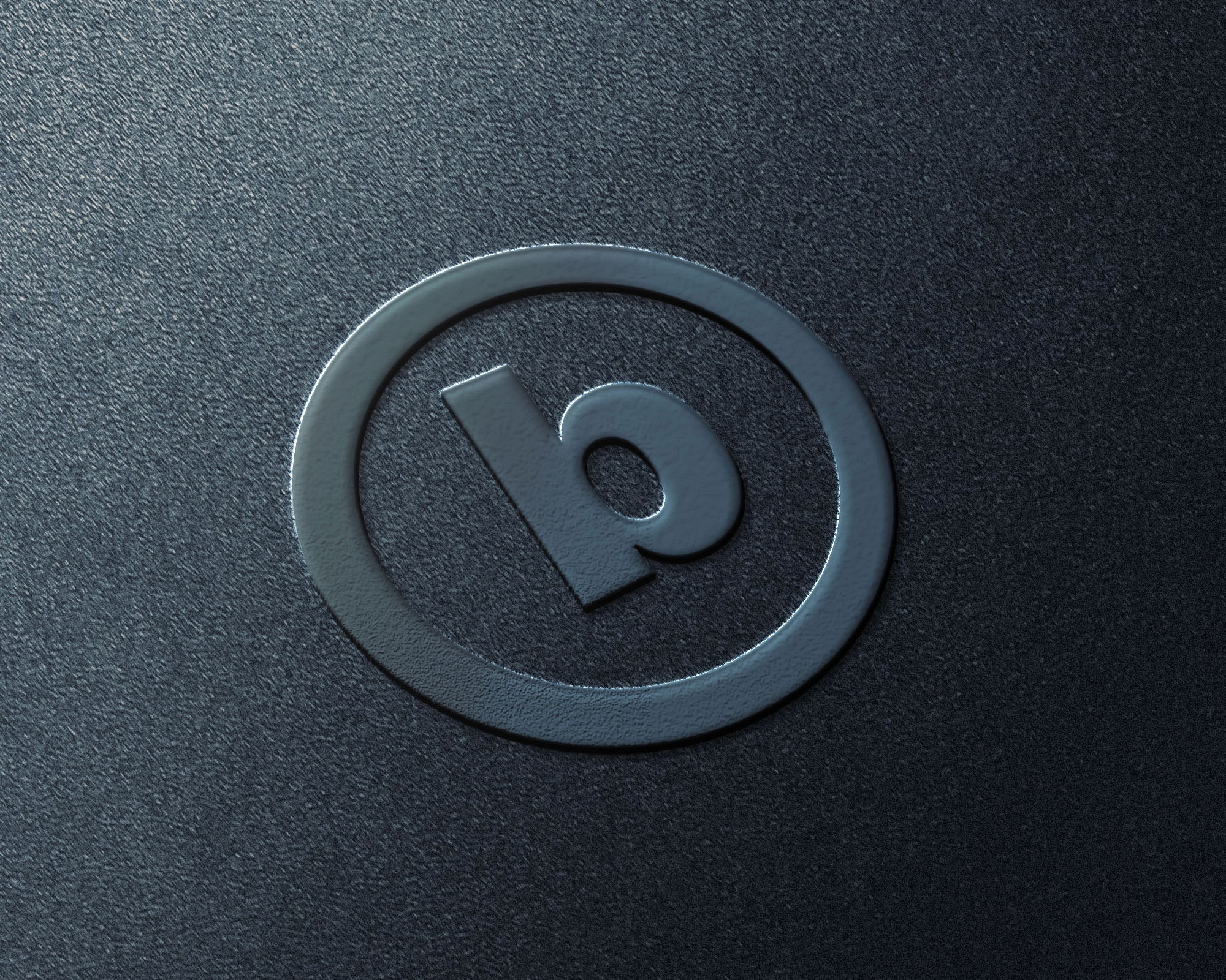 Perspective View of Emboss Logo Mockup