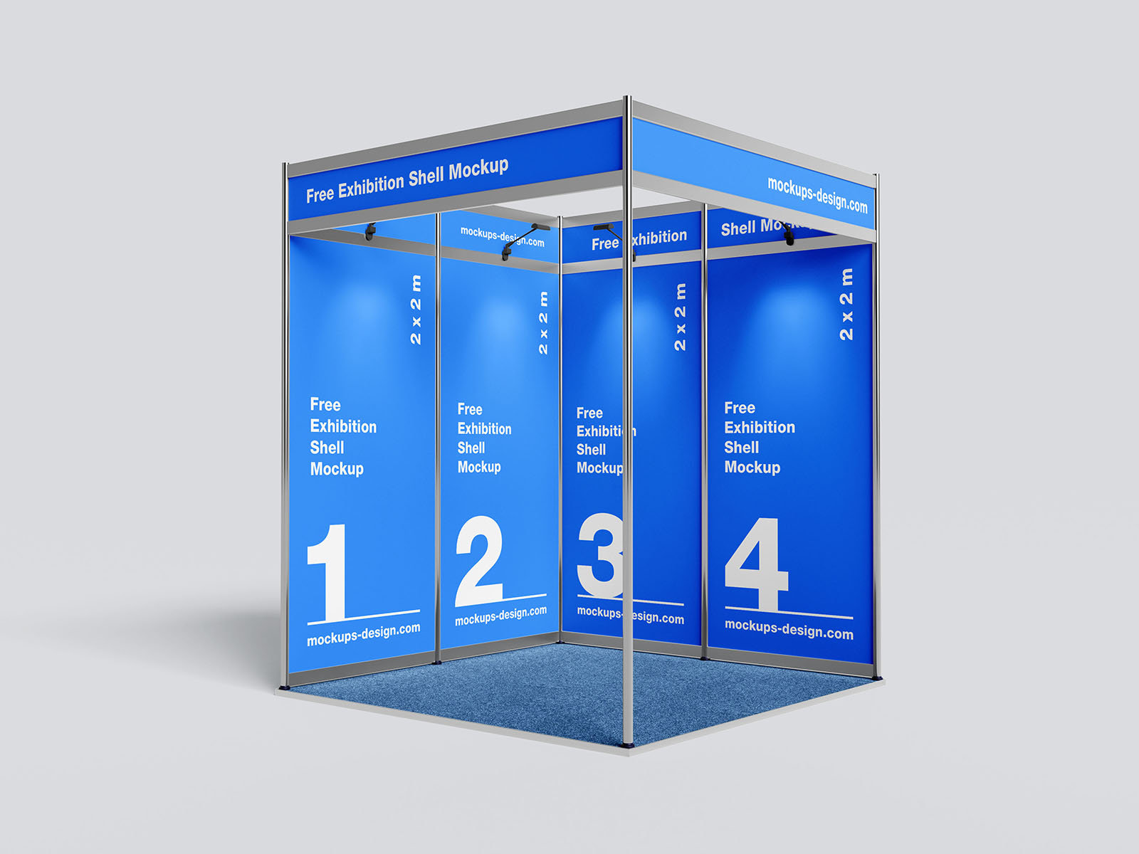 4 Mockups of 2 x 2 m Exhibition Shell preview