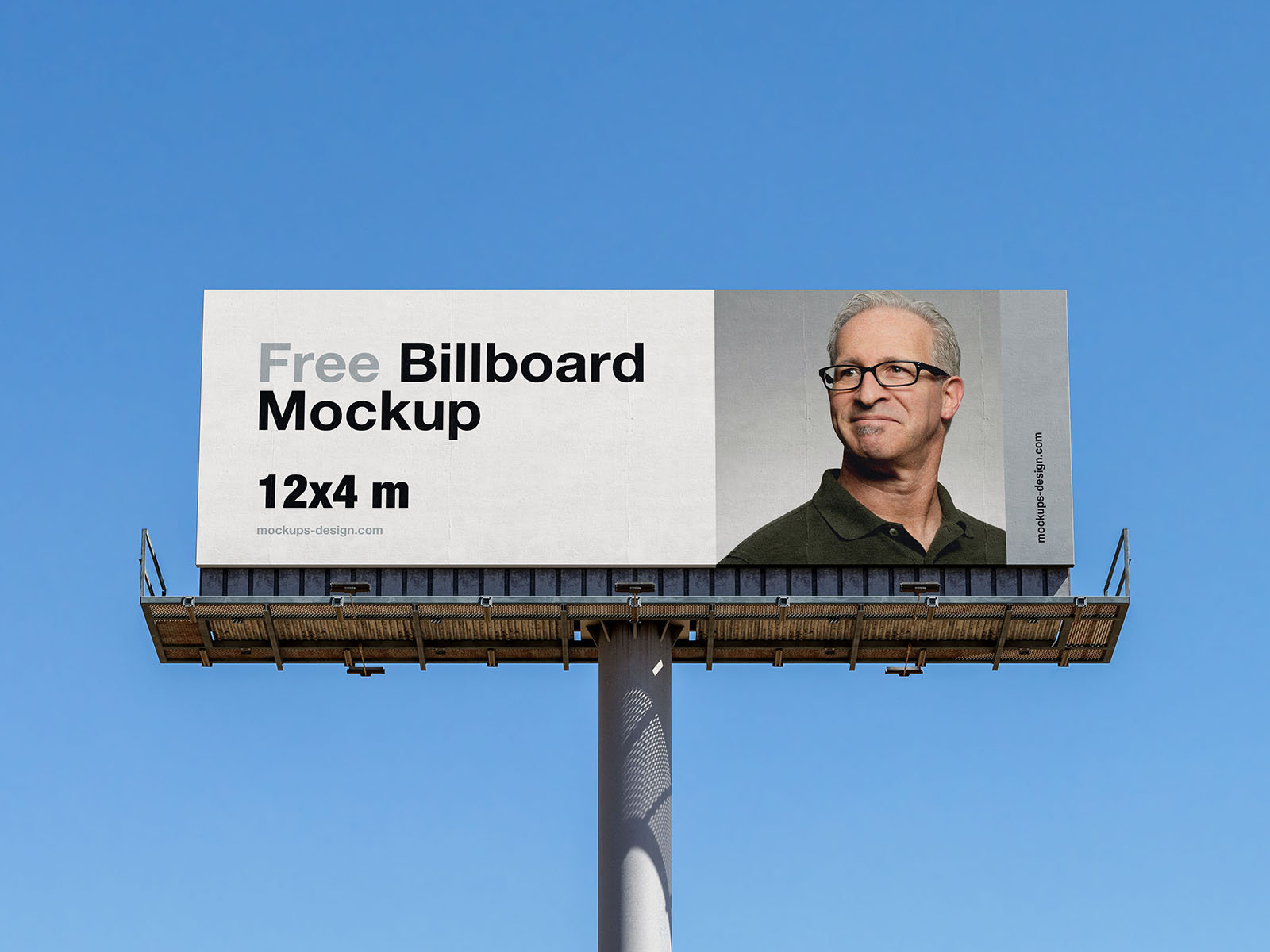 2 Low-Angle Shots of 12×4 m Billboard Mockups preview