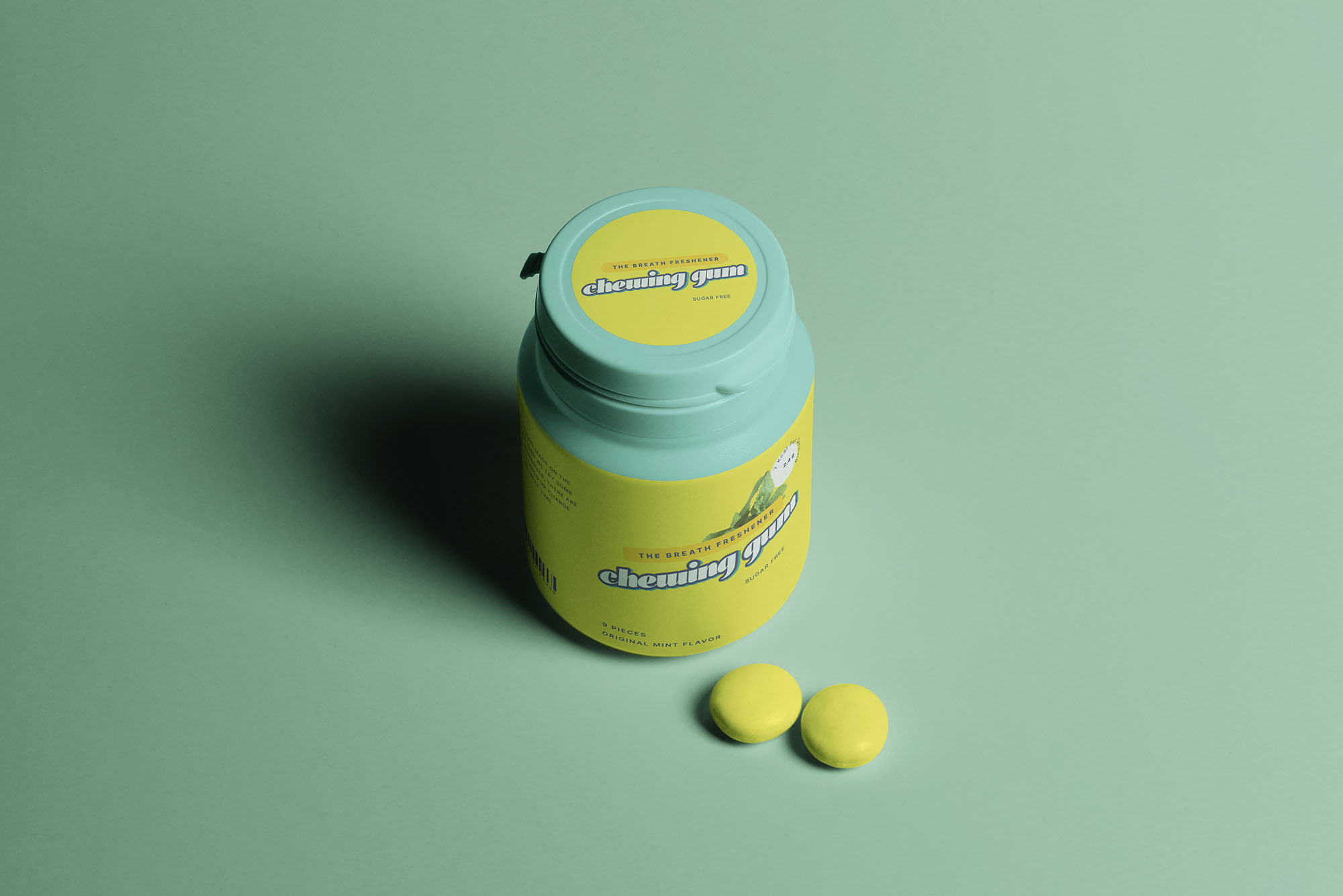 Chewing Gum Jar Mockup in Perspective View preview