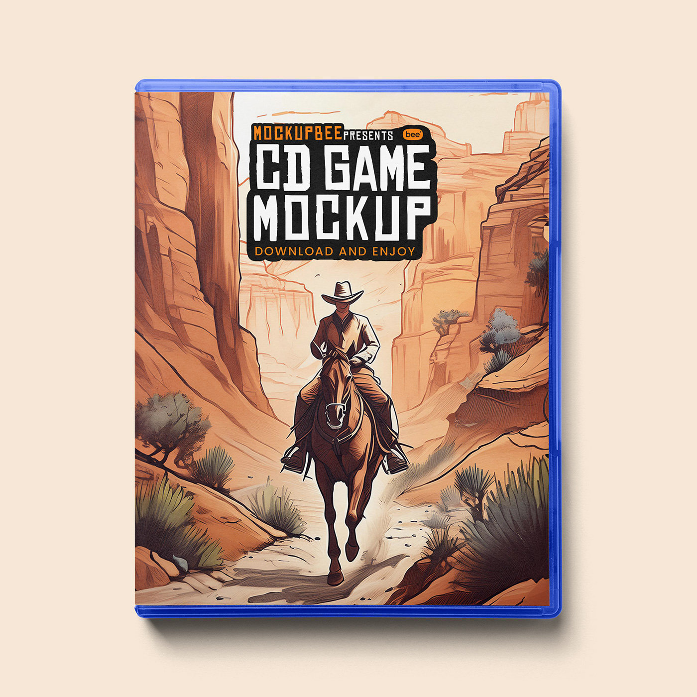 Top View of Closed CD Game Box Mockup preview