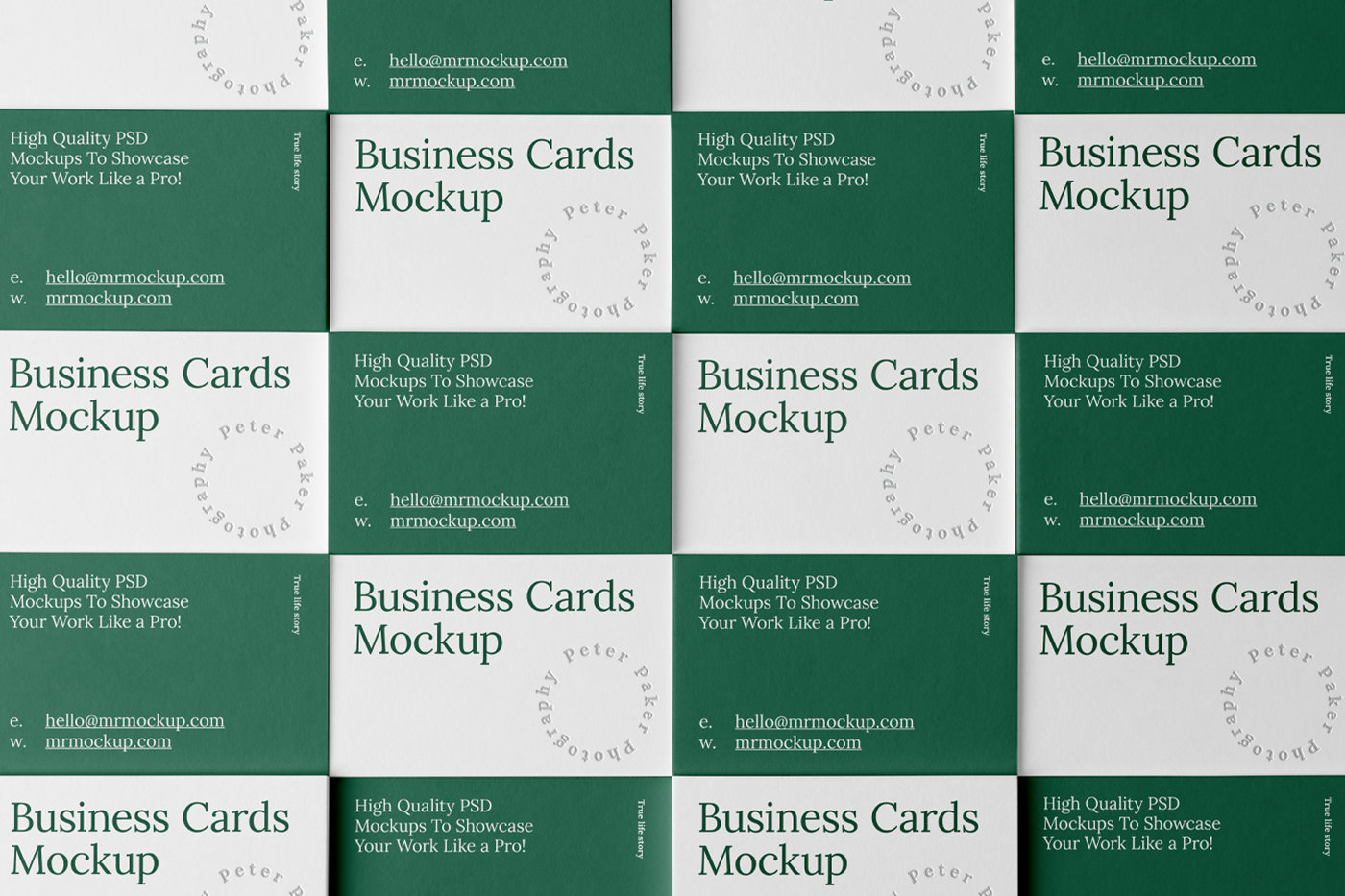 Top View of Multiple Business Cards Mockup preview