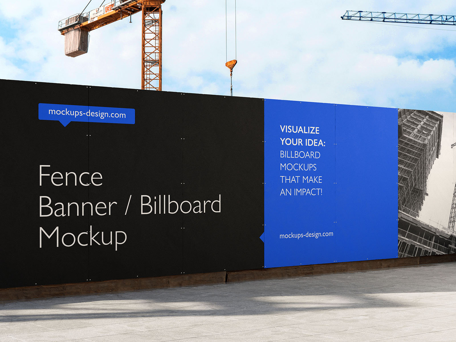 2 Sight Safety Fence Banner Mockups in Construction Zone preview