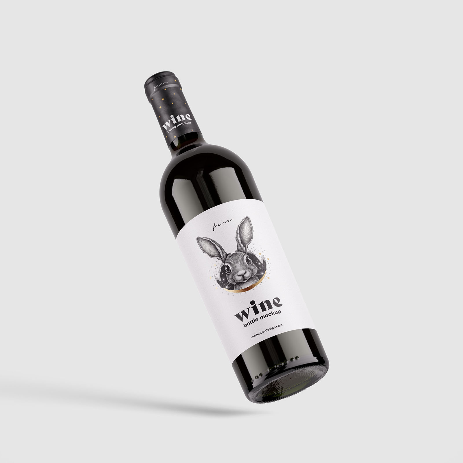 4 Wine Bottle Label Mockups Made of Amber or Transparent Glass preview