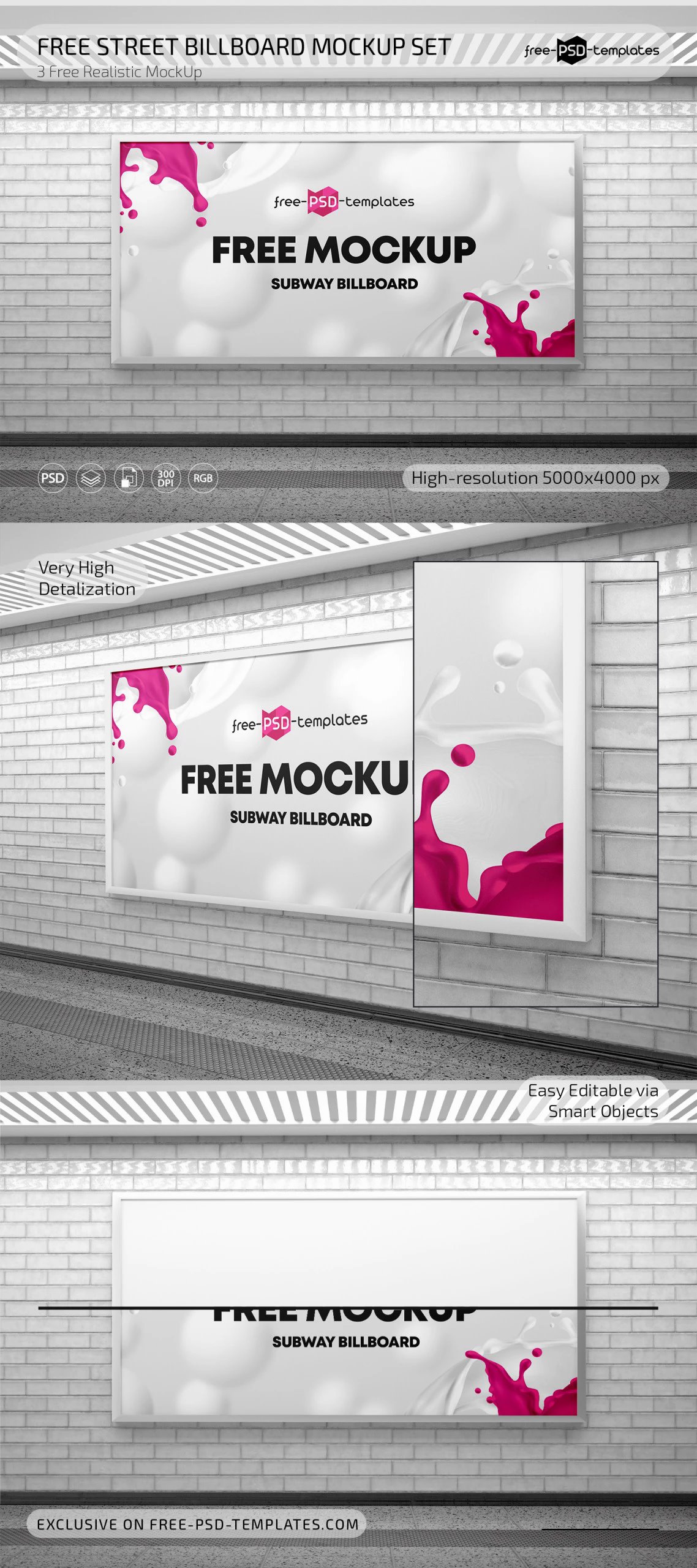 2 Sights of Subway Billboard Mockup