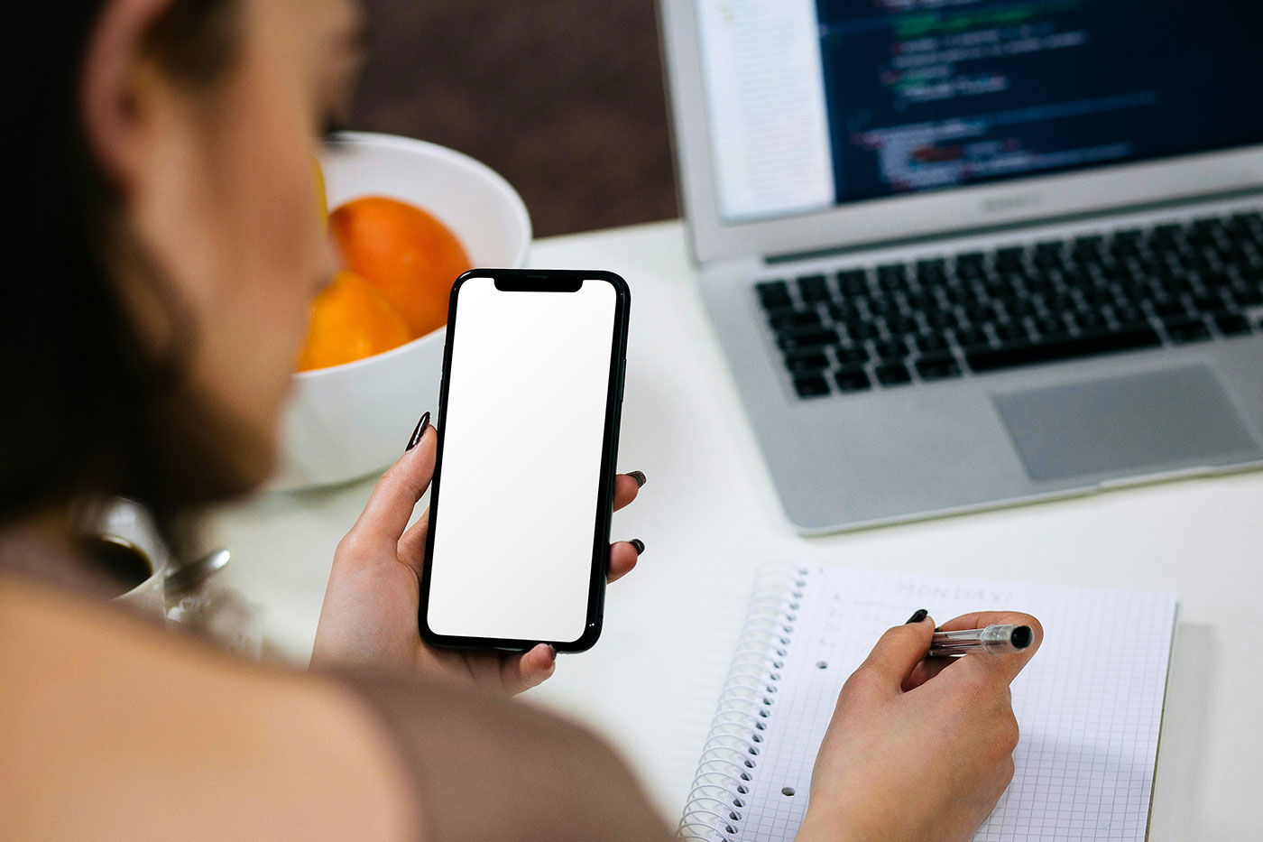 iPhone in Woman Hand Mockup preview