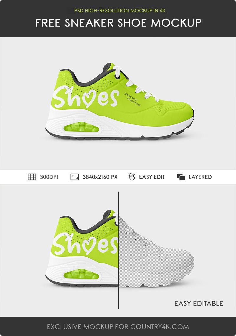 Sneaker Shoe Mockup in Side View