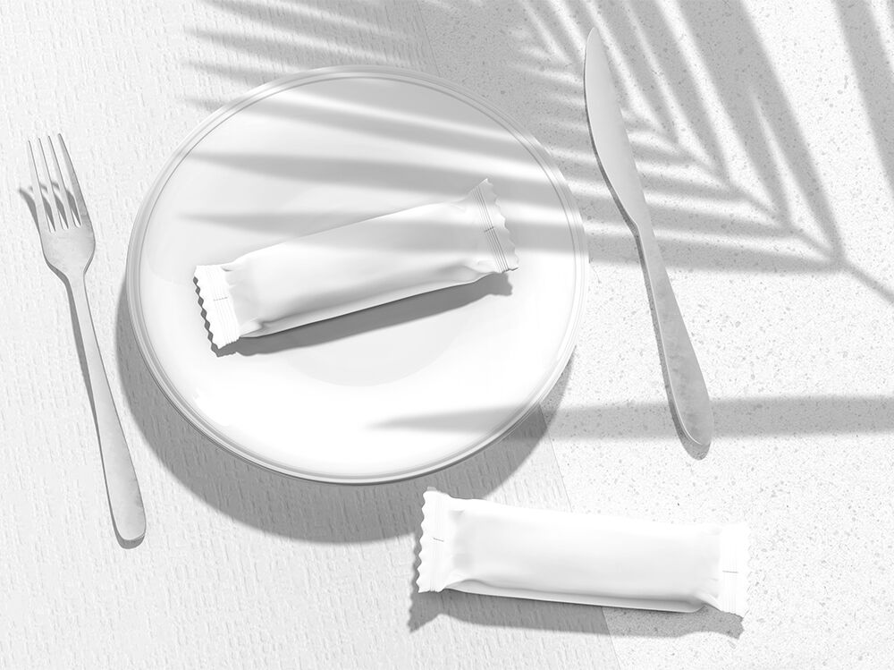 Two Candy and Snack Bars on a Table Mockup preview