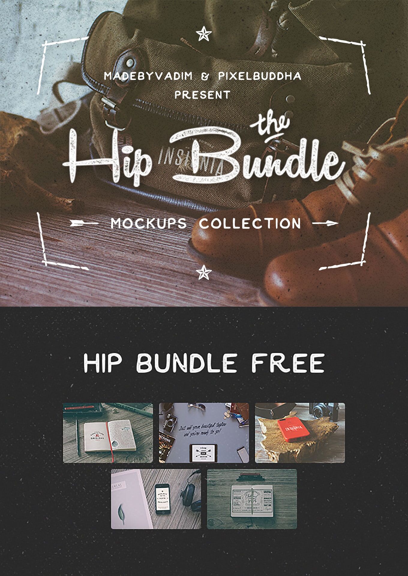 4 Vintage Hero Image Mockups