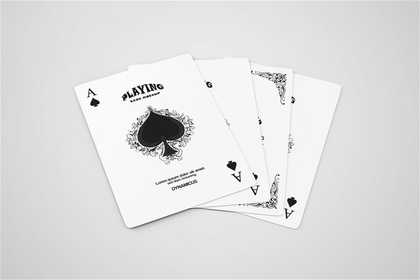 4 Shots of Playing Card Mockup