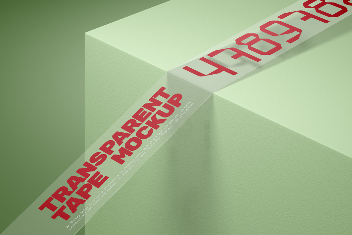 Perspective Sight of Transparent Tape Mockup