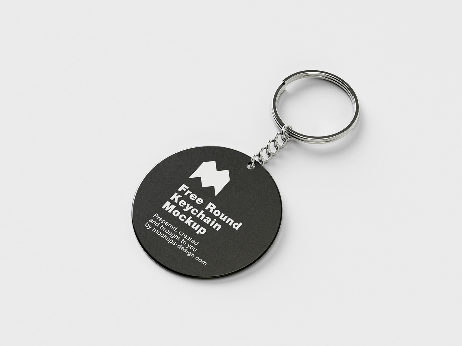 4 Varied Shots of Rounded Keychain Mockup