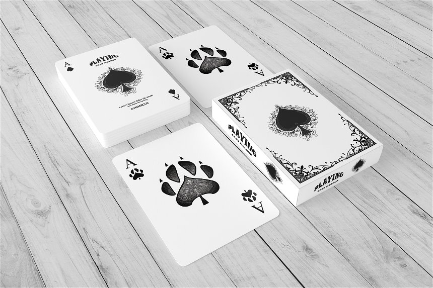 Playing Cards Mockup in 3 Views