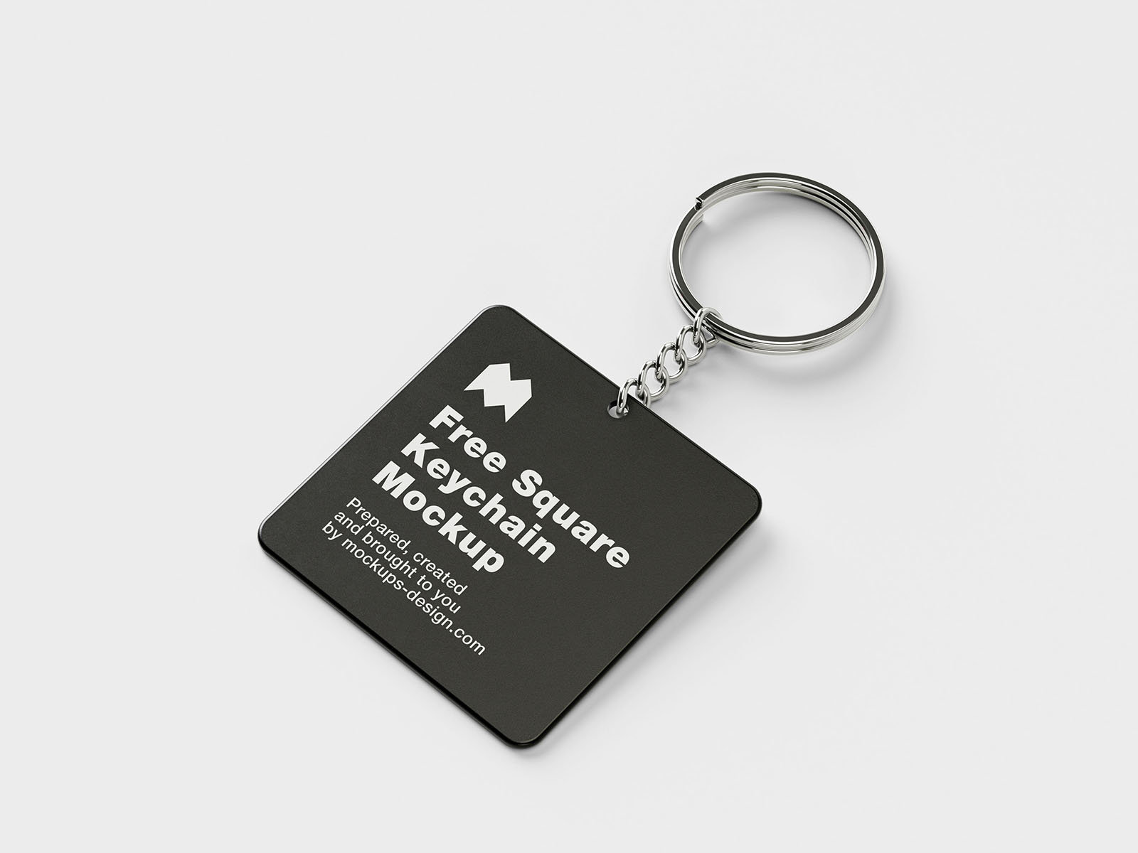 4 Mockups of Square Key Chain