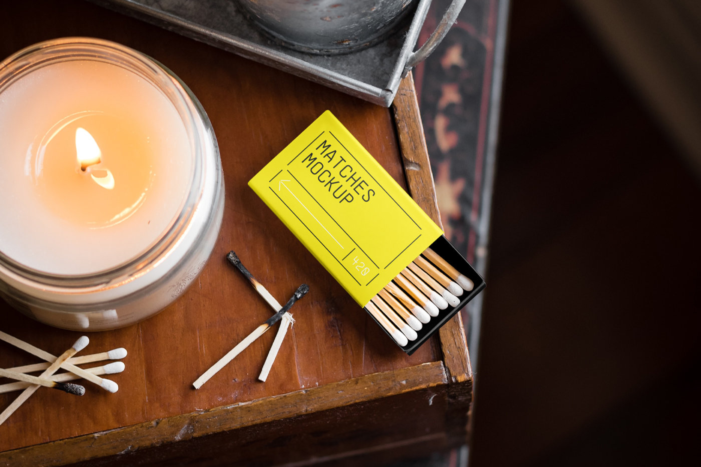 Top View of Matches Box Mockup