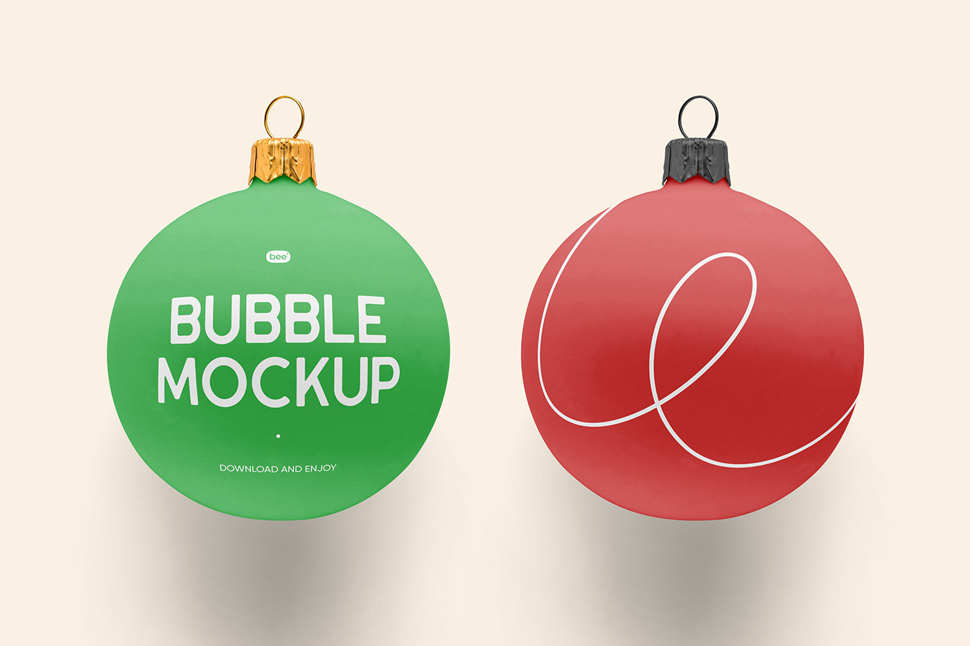 Facing View of Christmas Baubles Mockup