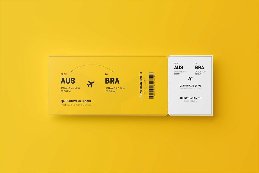 Facing Sight of Event Ticket Mockup