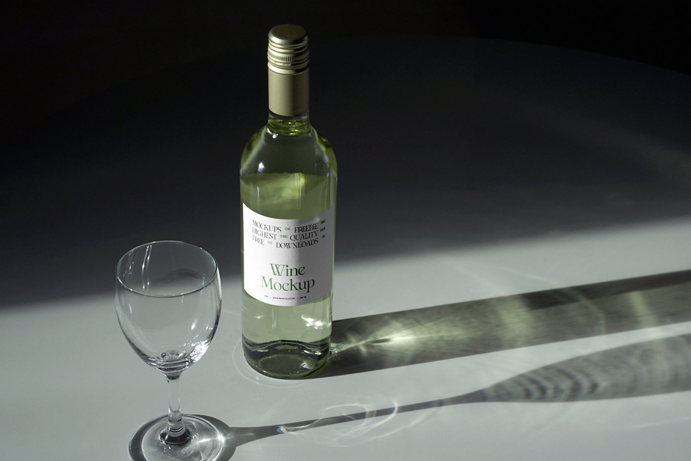 Front View of Wine Bottle Mockup