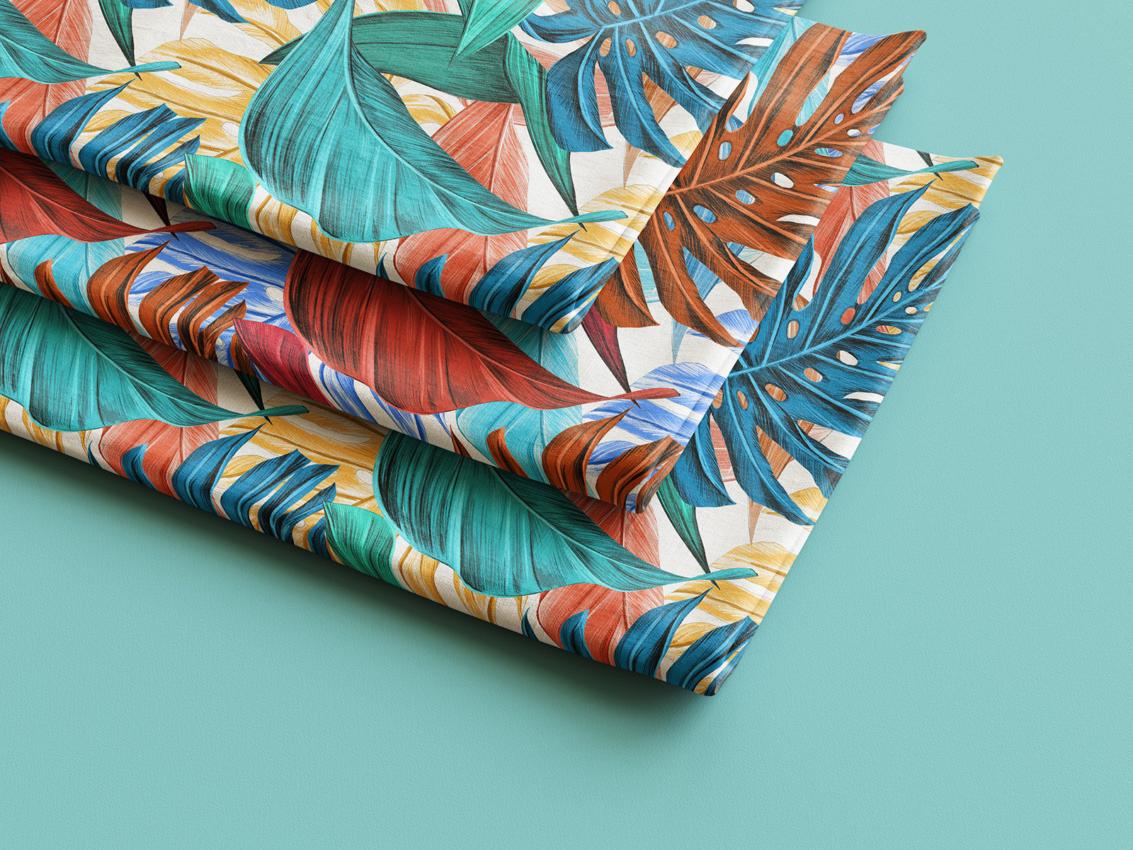 4 Different Shots of Fabric Mockup