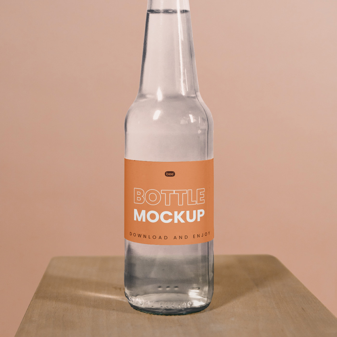 Front Sight of Drink Glass Bottle Mockup with Label