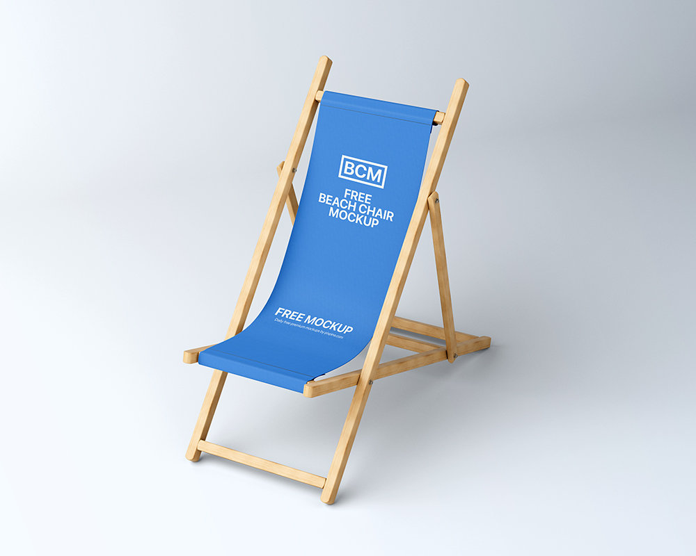 Front Sight of Beach Chair Branding Mockup