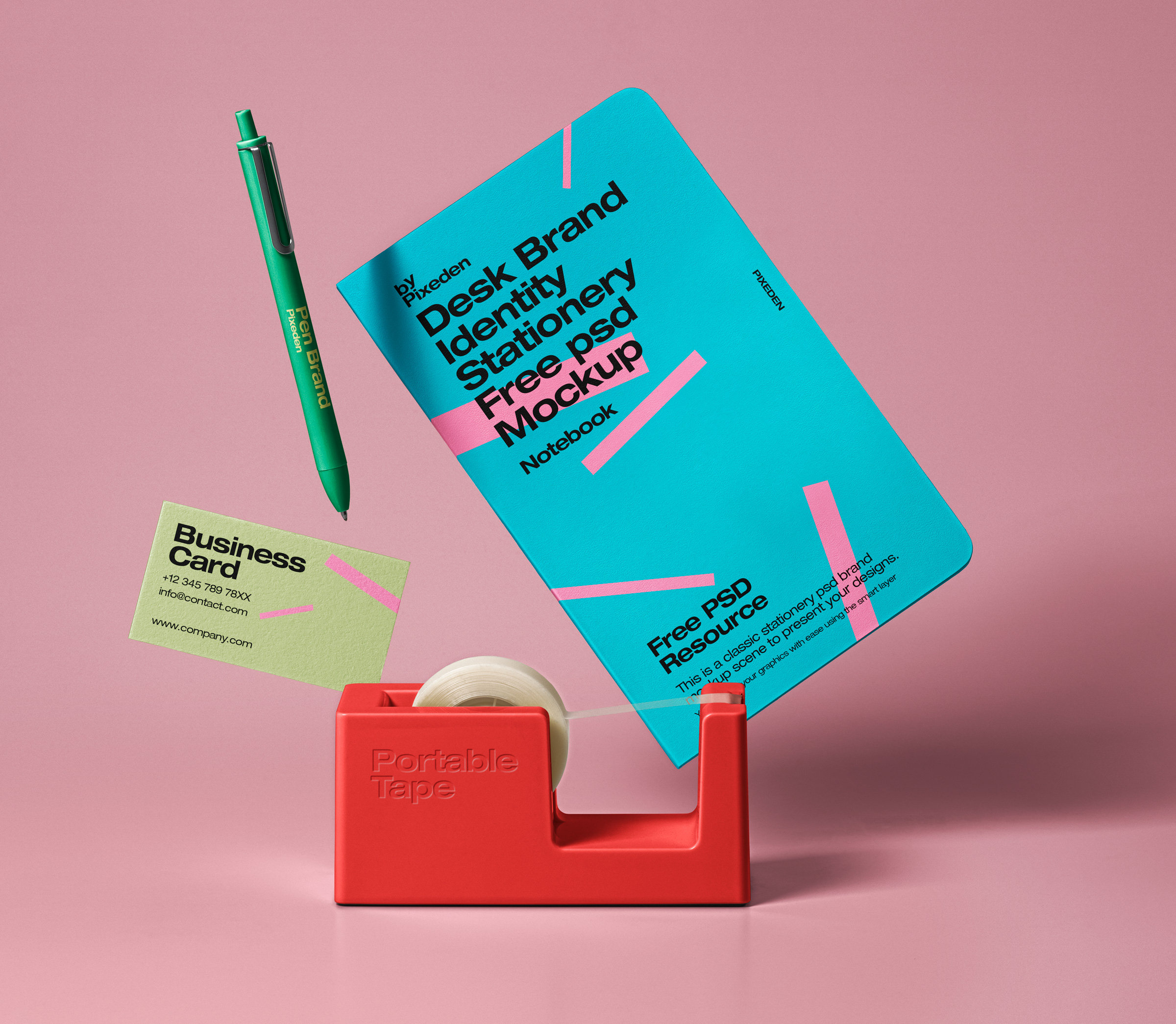 Front Scene of Branding Desk Stationery Mockup