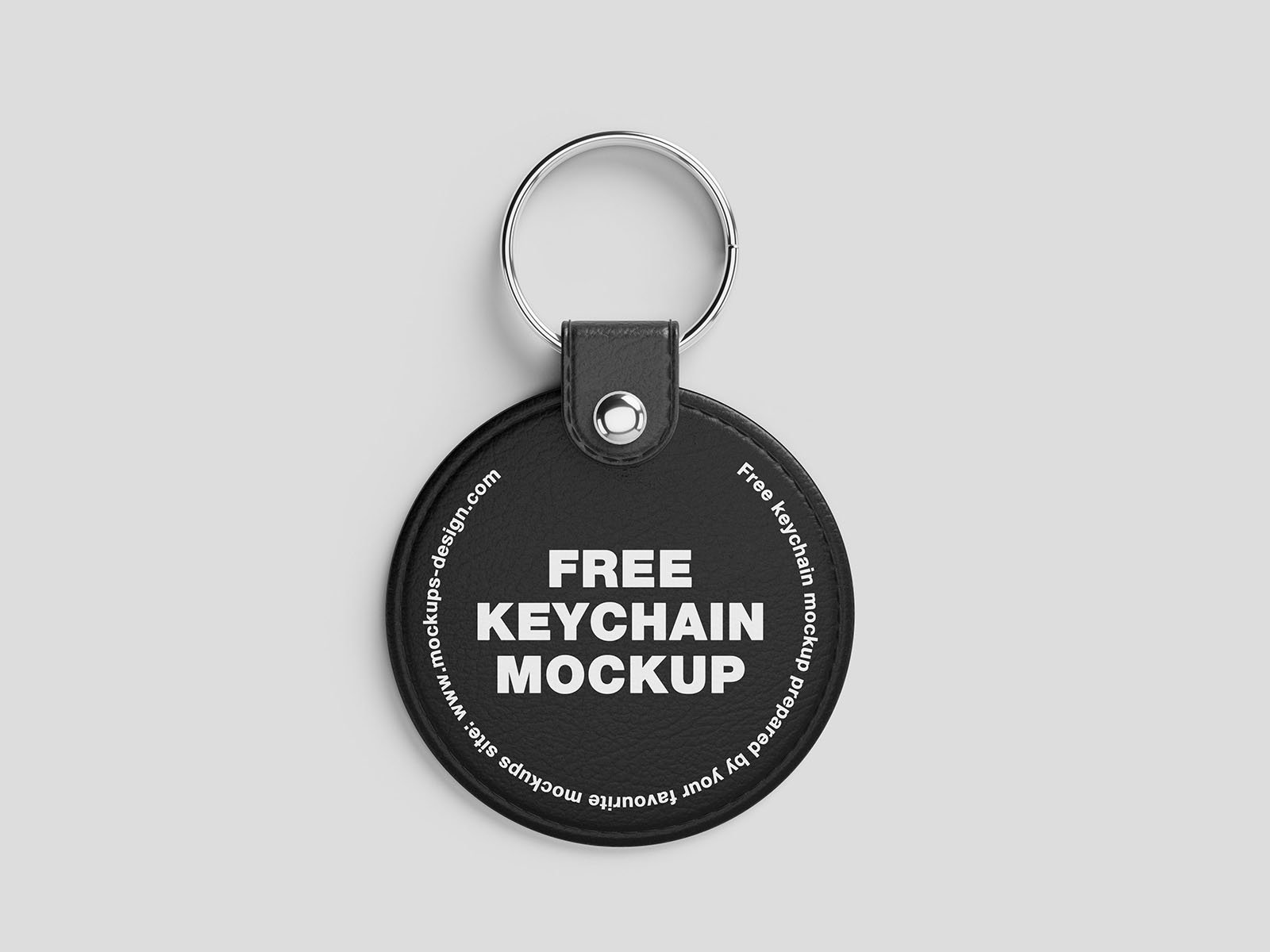 3 Shots of Leather Keychain Mockup