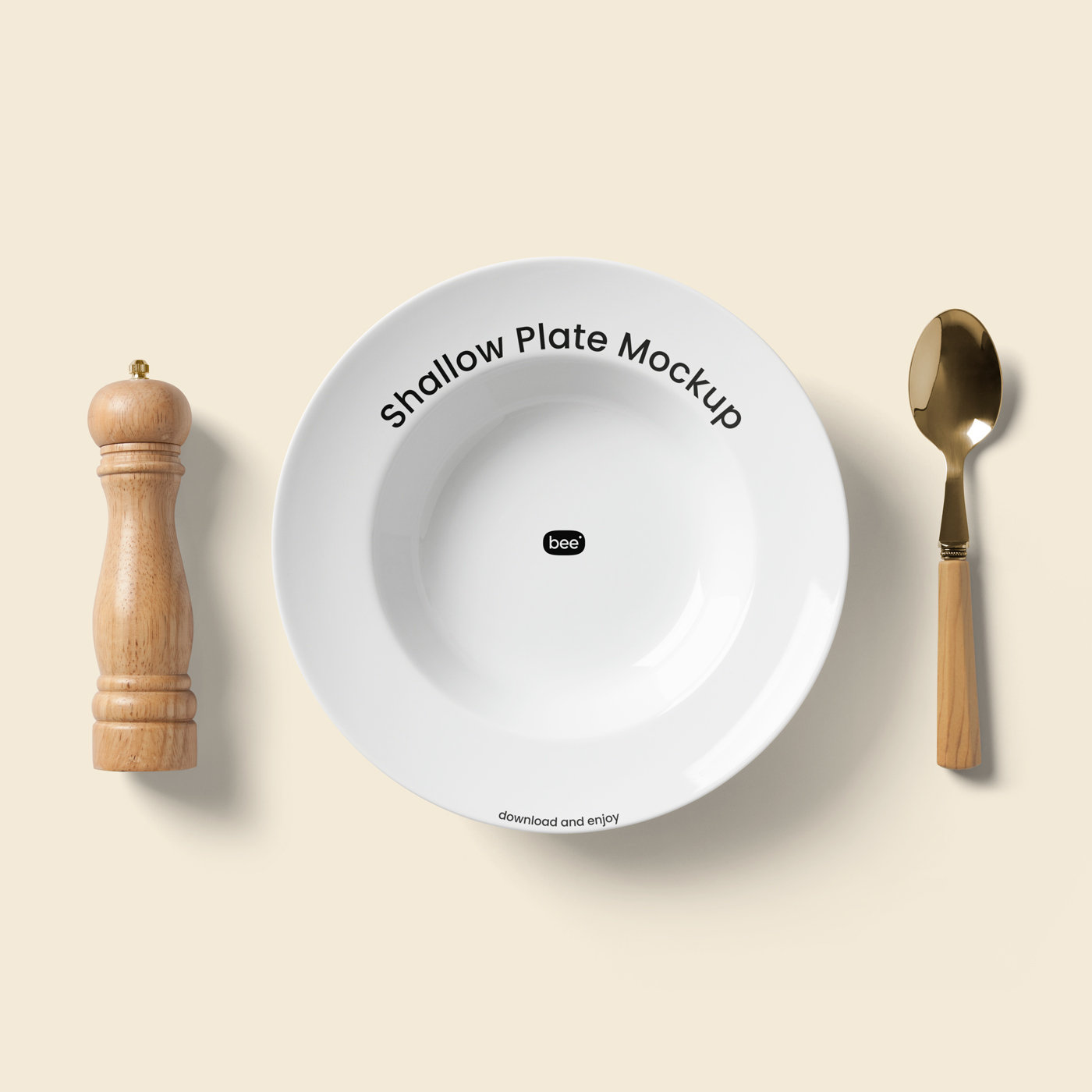 Top Sight of Deep Plate Mockup
