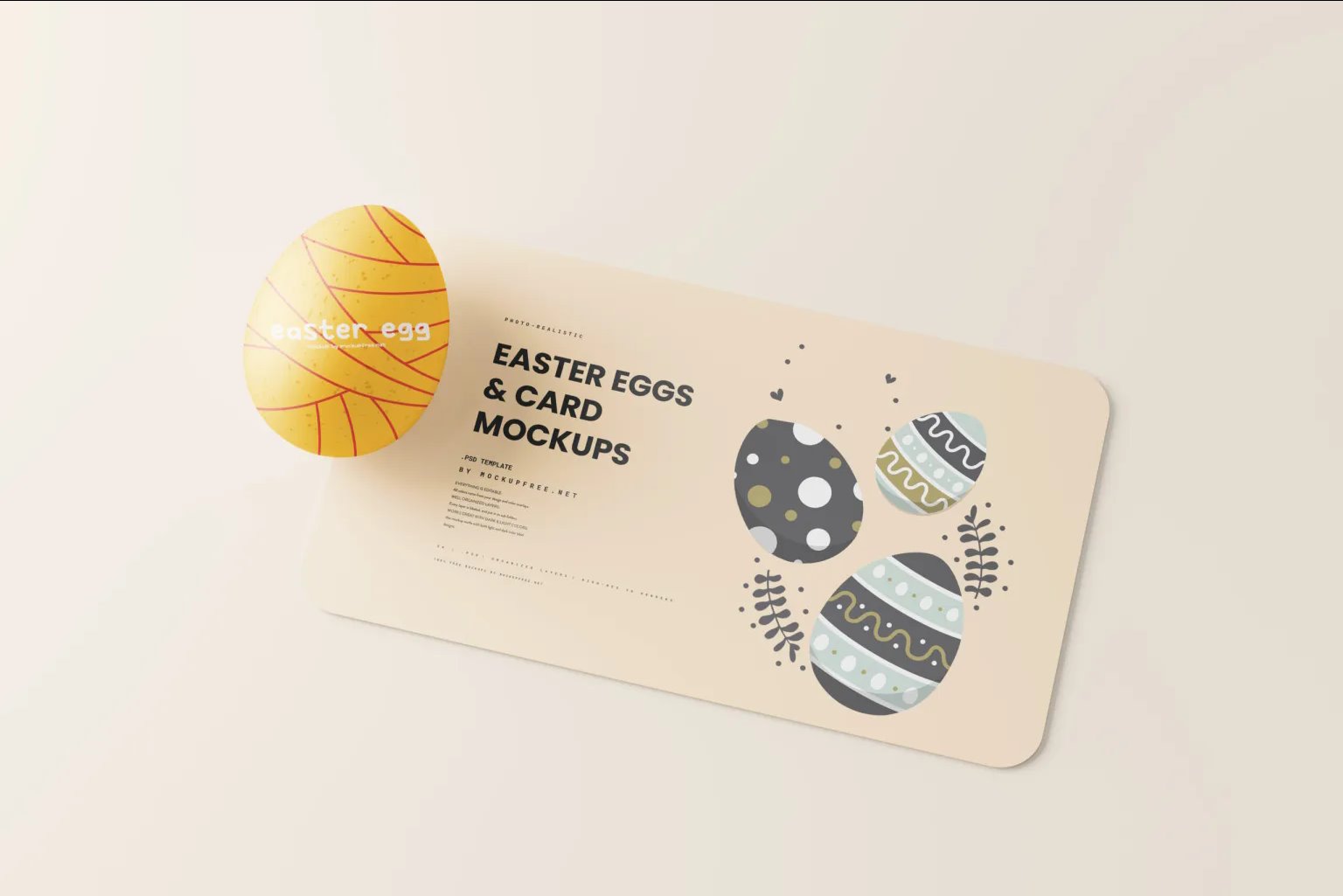 8 Card Mockups with Easter Eggs in Varied Sights preview