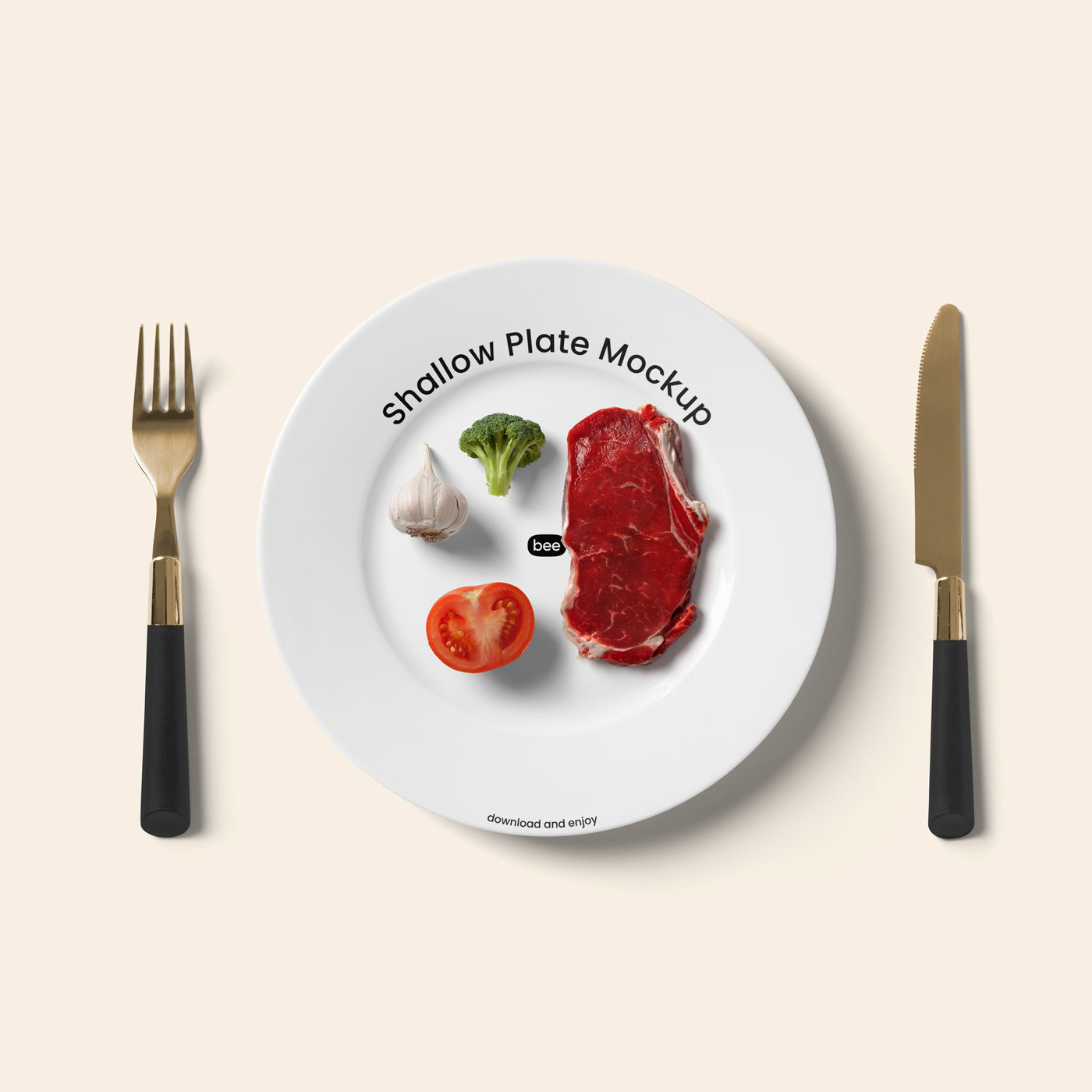 Top Sight of Shallow Plate Mockup
