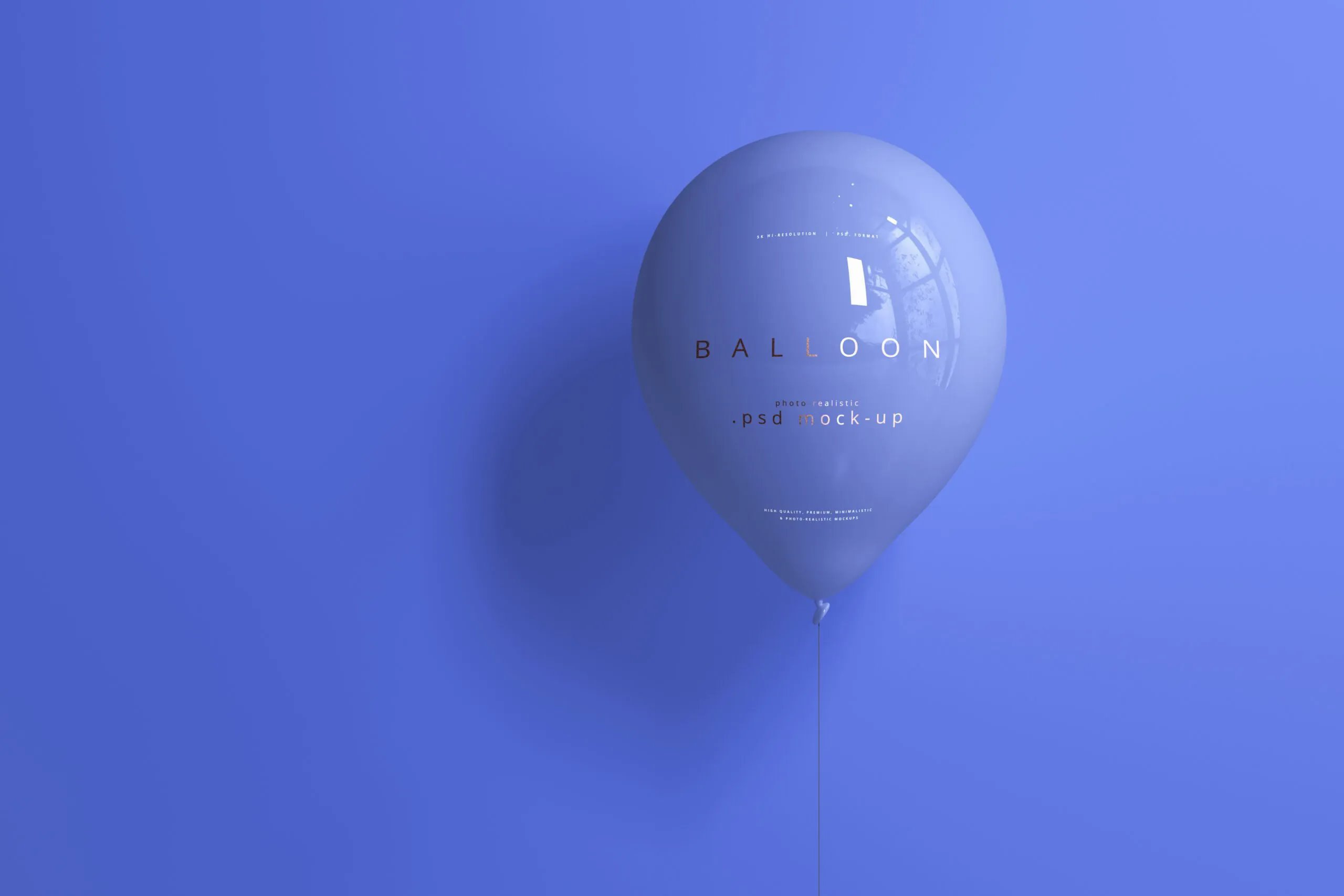 7 Heart, Start, Round, and Oval Shaped Balloons Mockups in Front Sight