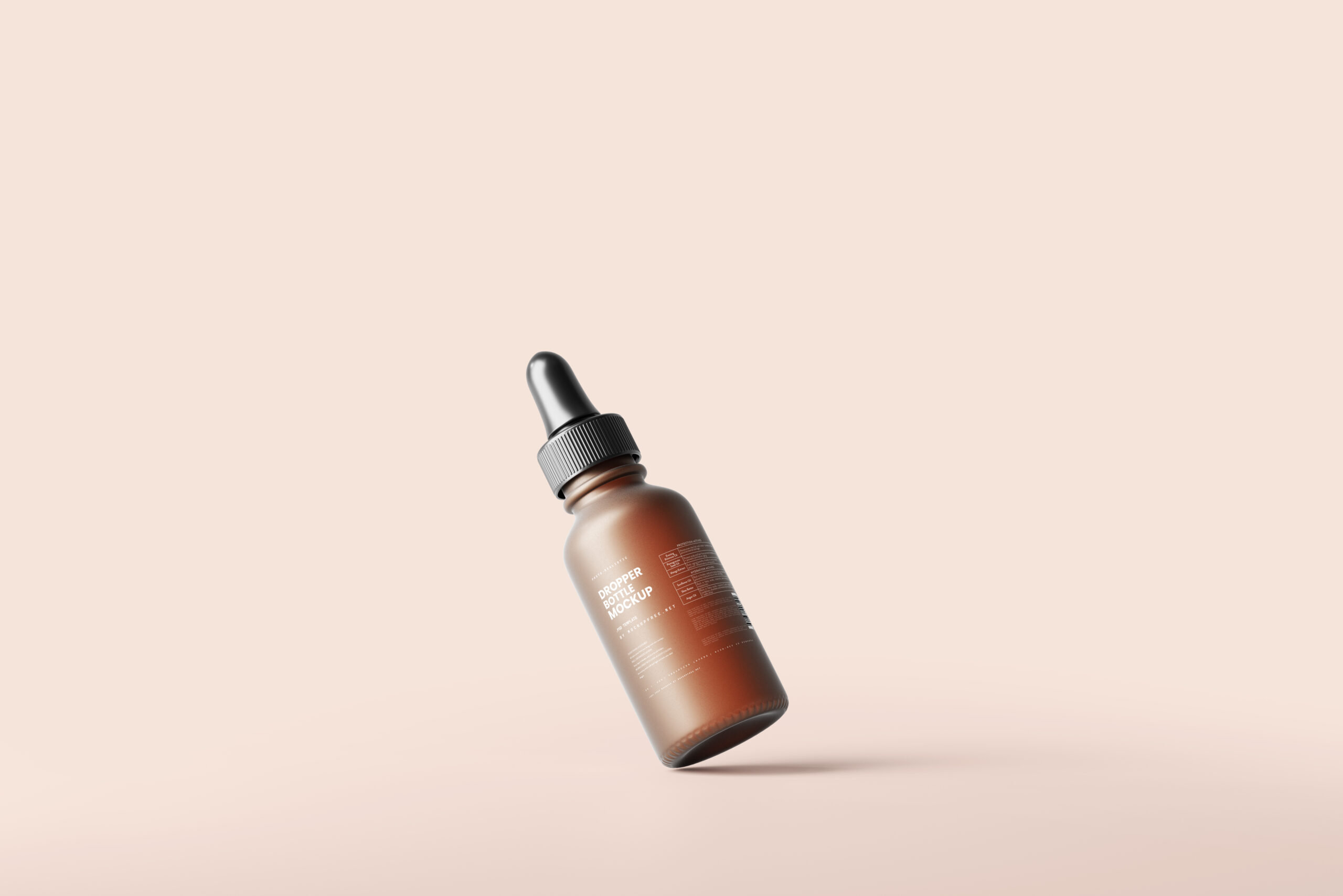 6 Frosted Amber Glass Dropper Bottle Mockups in Different Sights preview