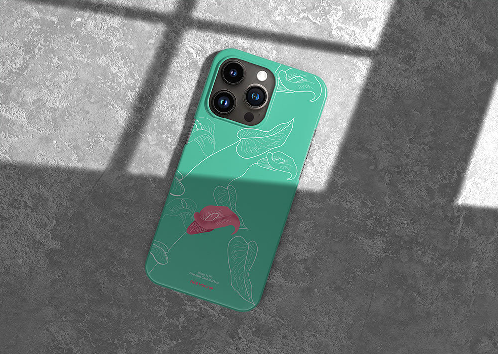 Top View iPhone 14 Pro Matt Case Mockup