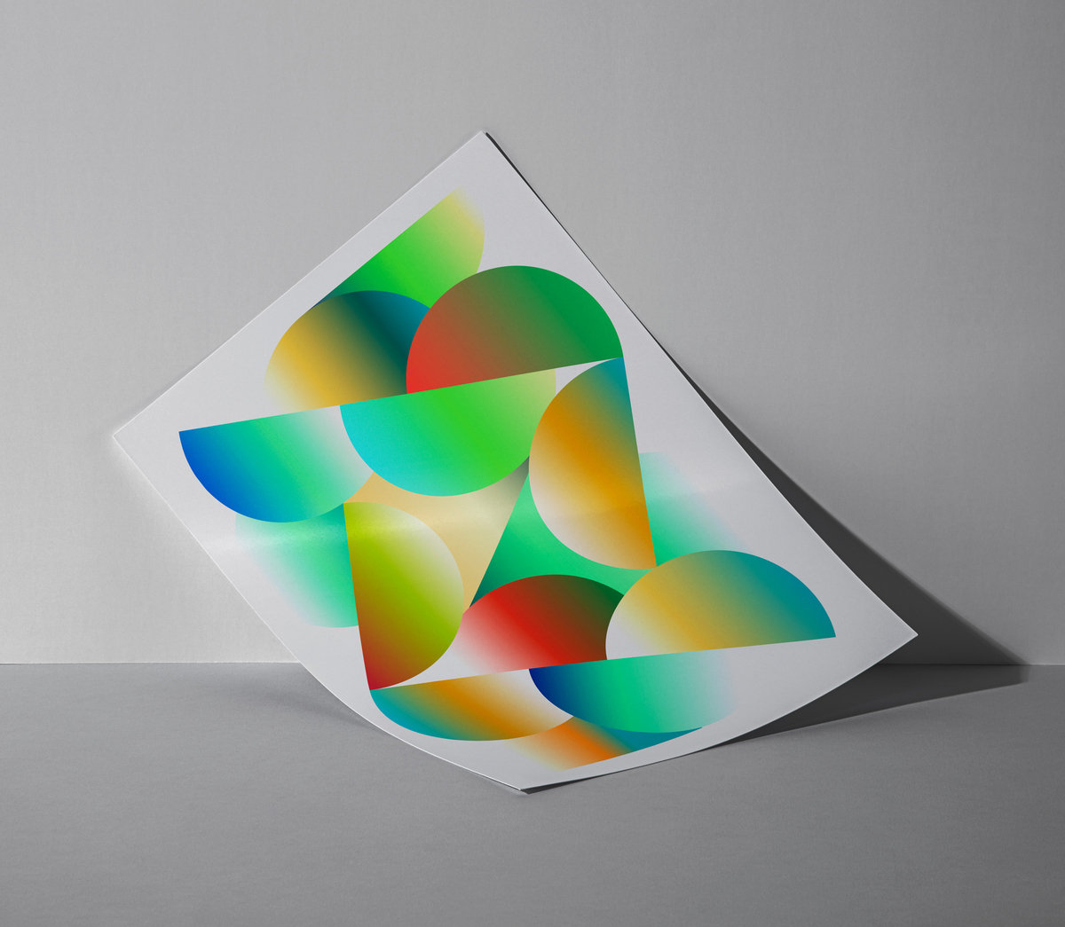 Front View of Glossy Folded Paper Mockup preview