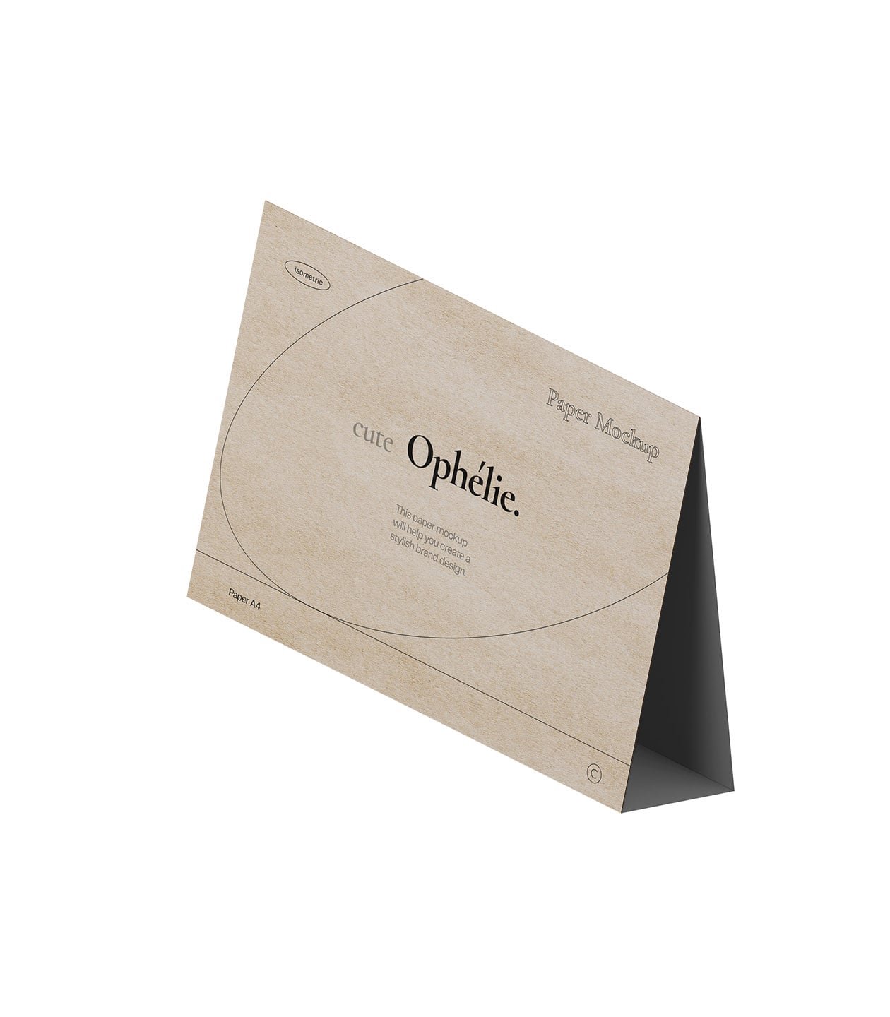 Perspective View of Desk Paper Mockup preview
