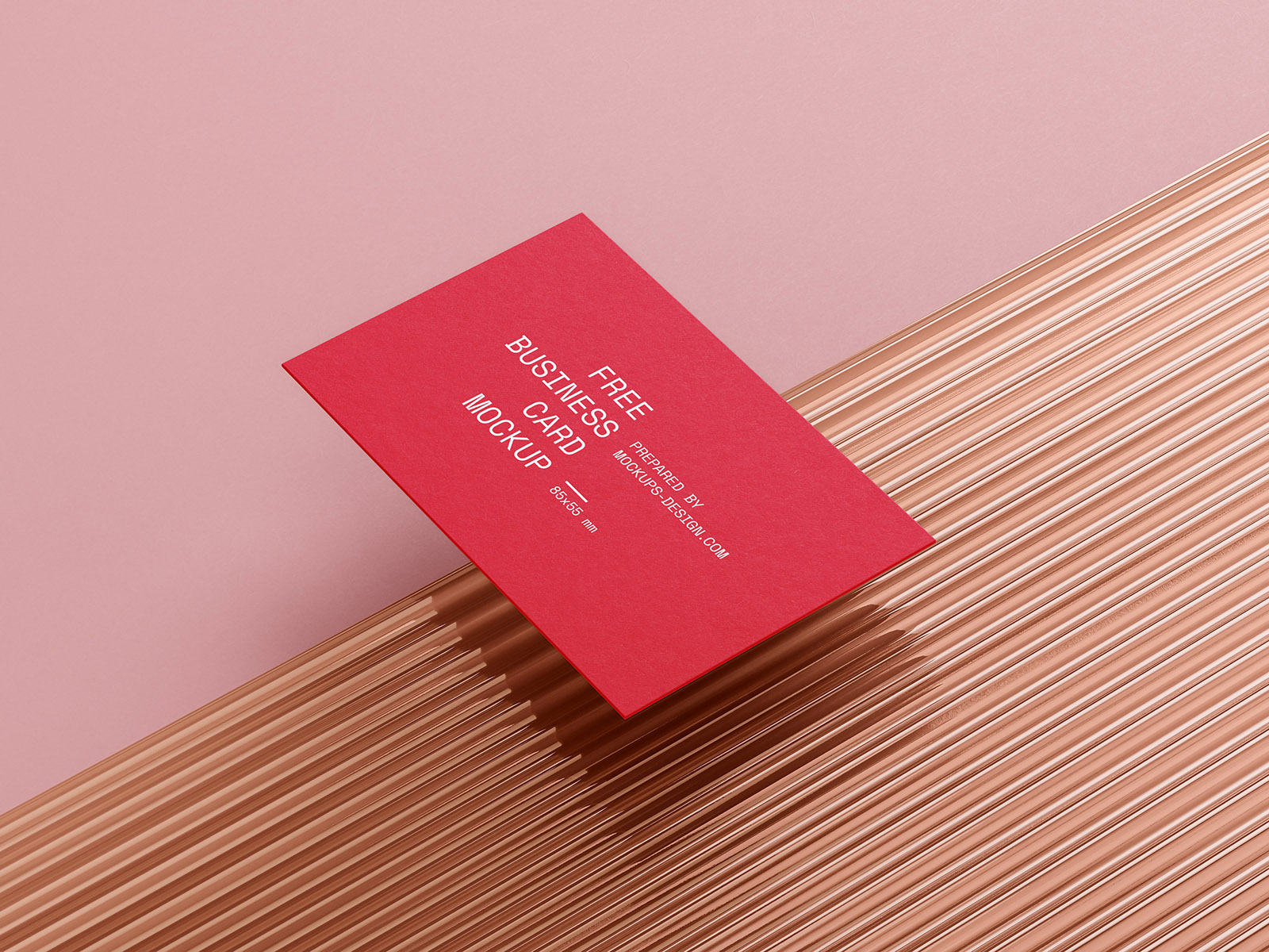 Perspective View of Both Sides of 4 Business Card Mockups preview