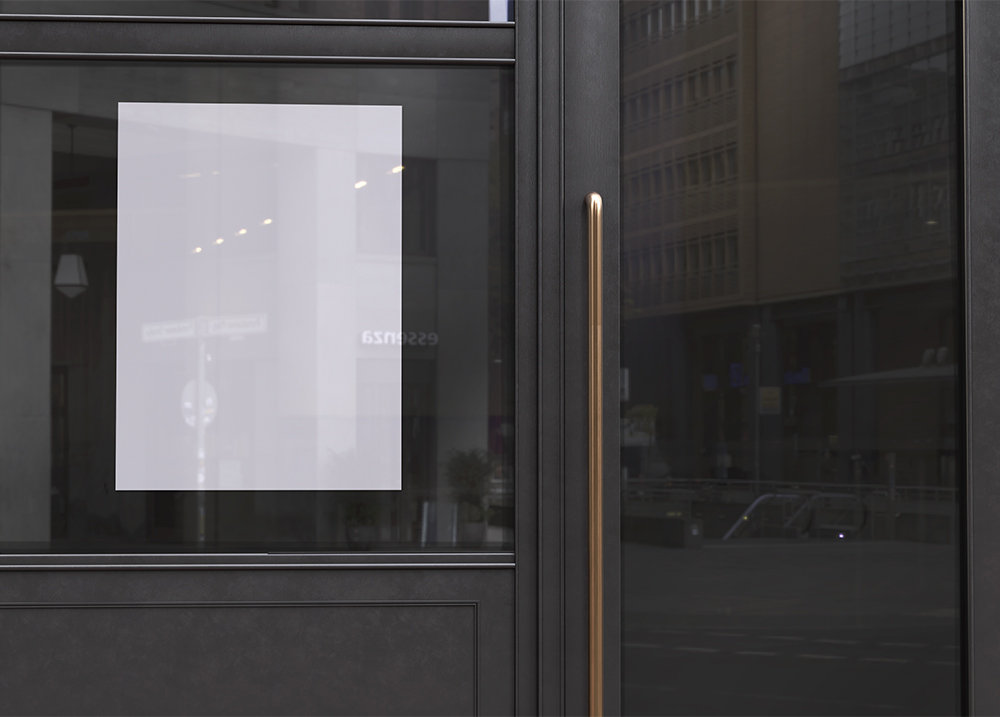Front View of Vertical Window Poster Mockup