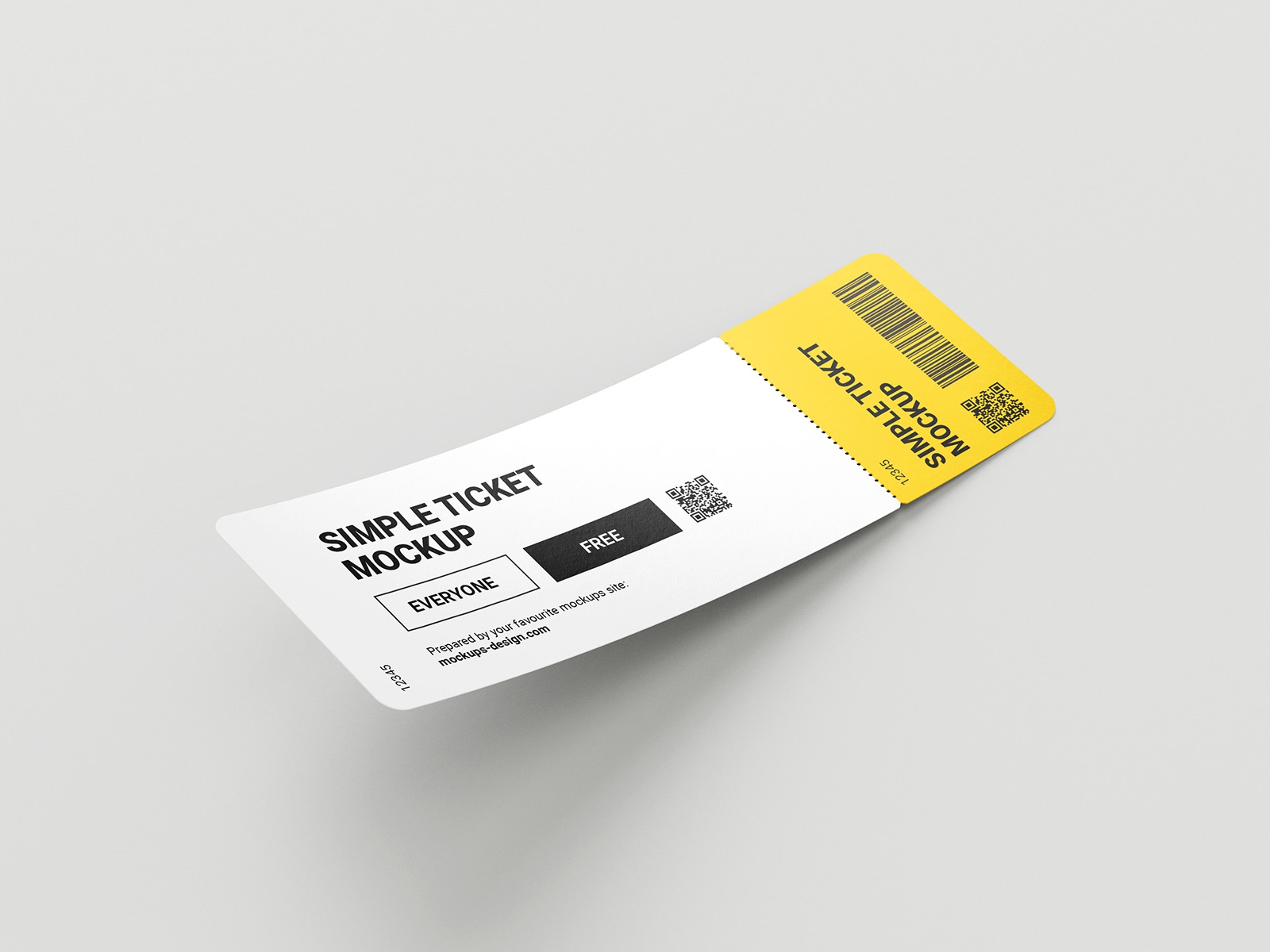 5 Mockups of Rectangular Ticket Mockup