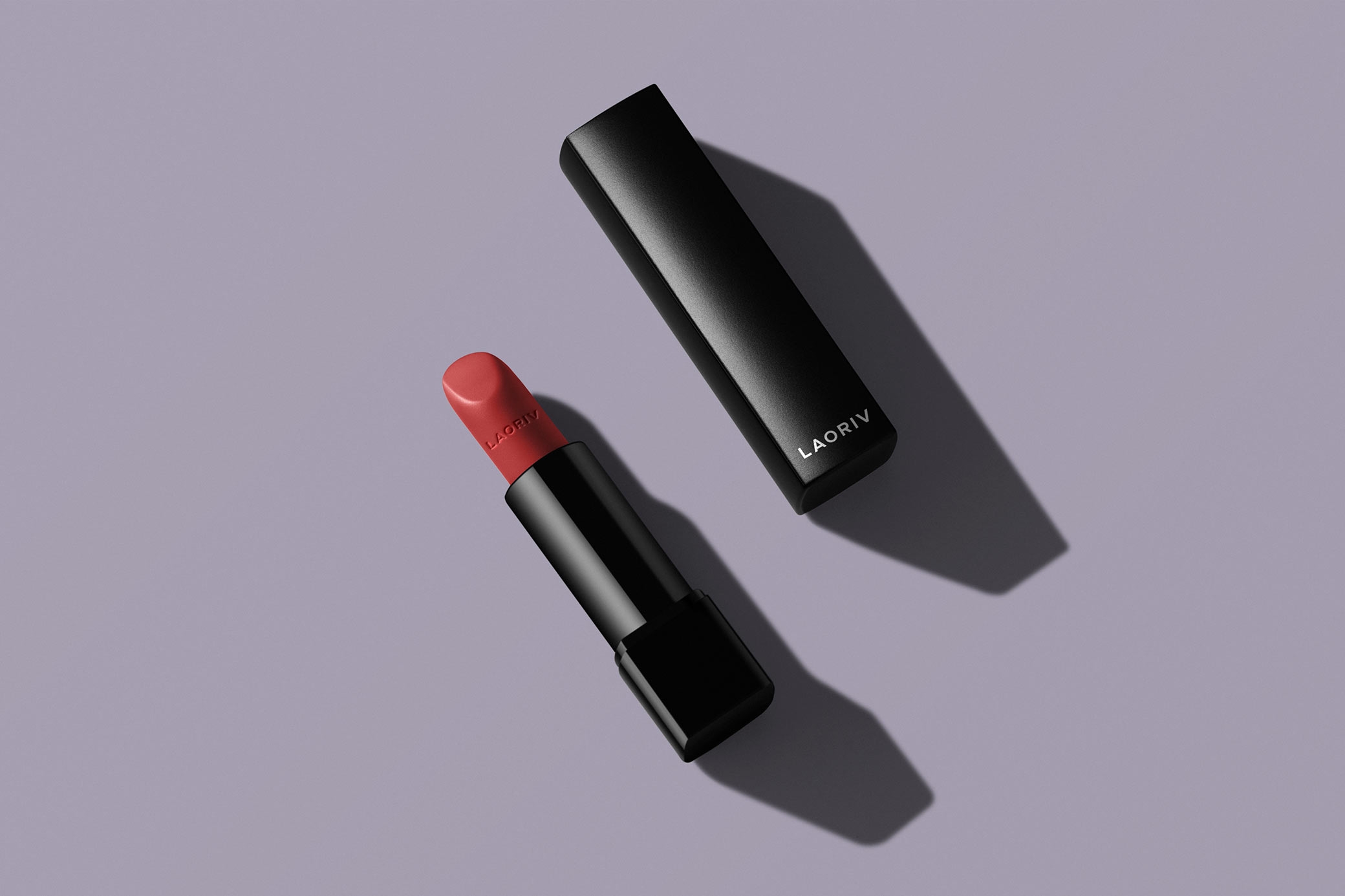 Top View of Lipstick Logo Mockup with Shadows preview