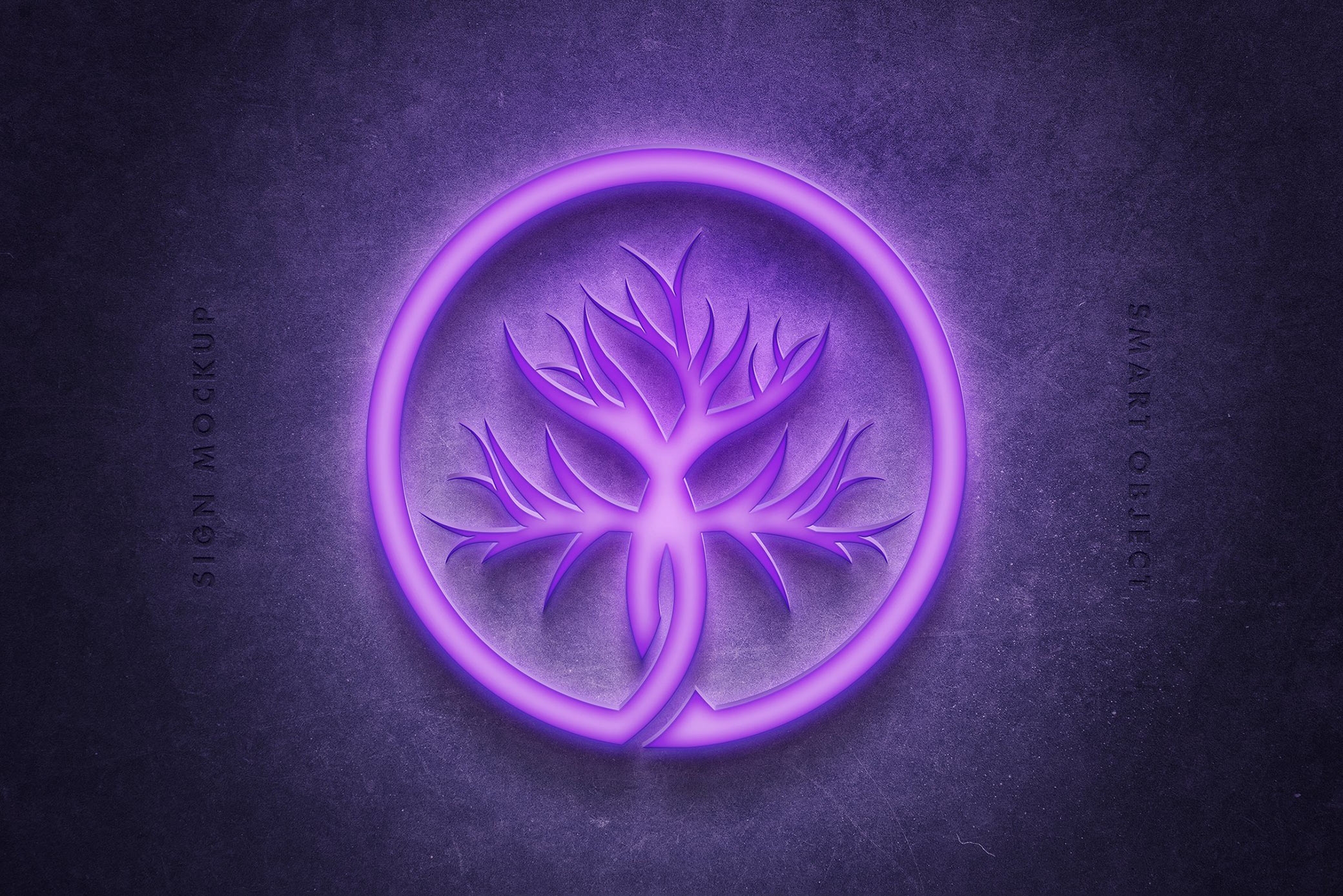 Front View of Neon Sign Mockup preview