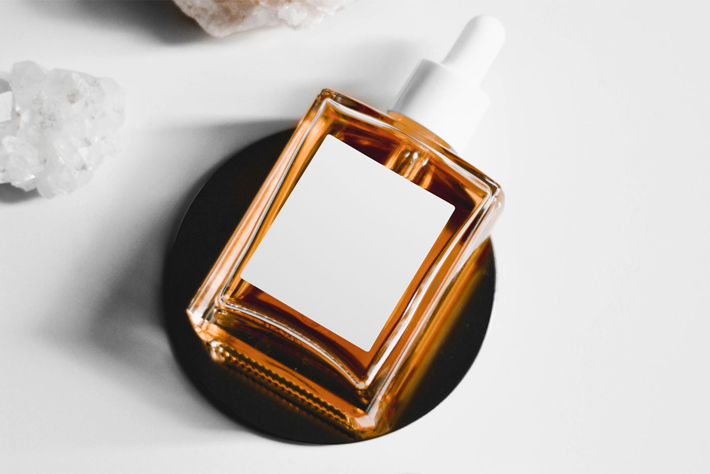 Top View of Perfume Flacon Bottle Mockup preview
