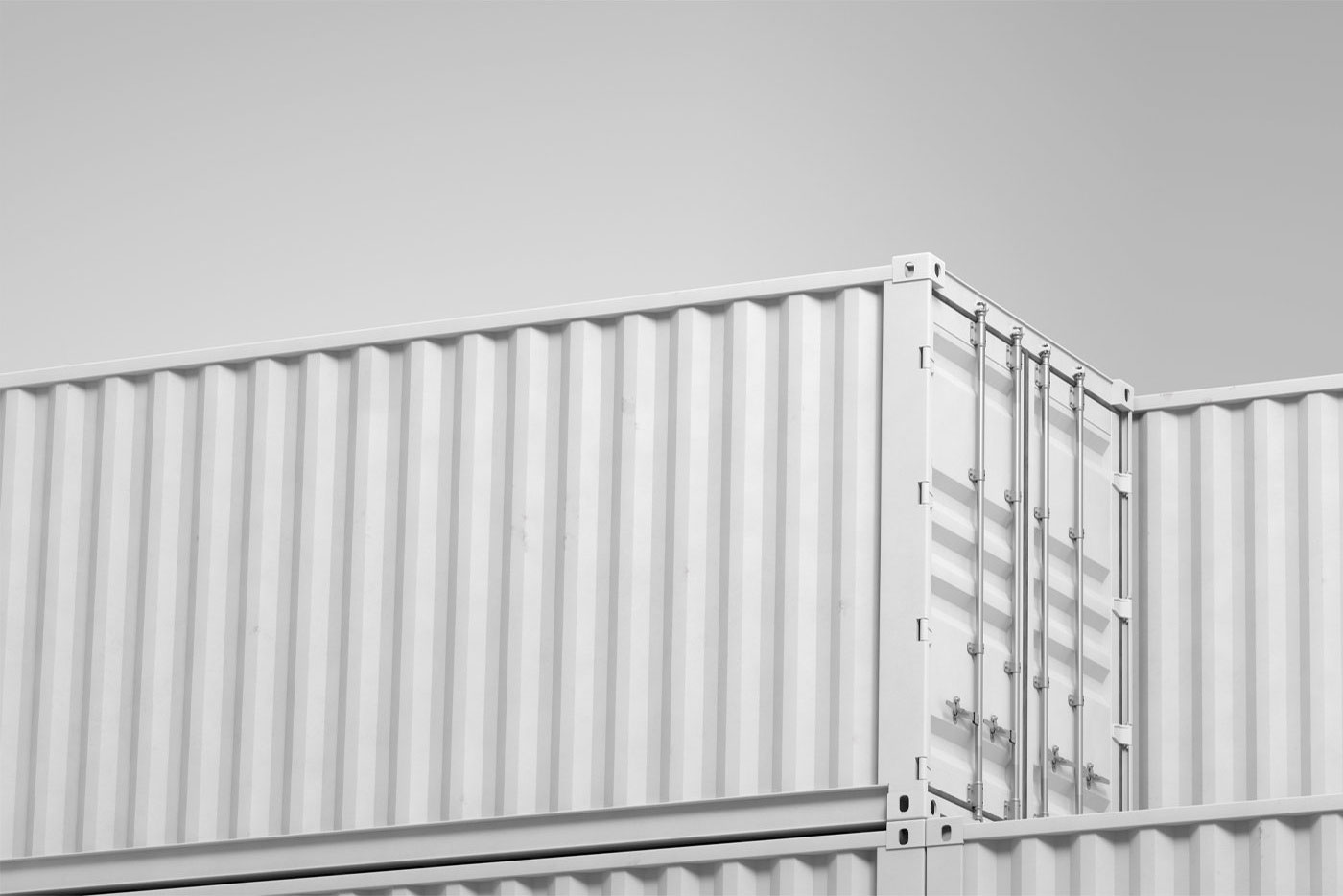 Front View of Huge Containers Mockup