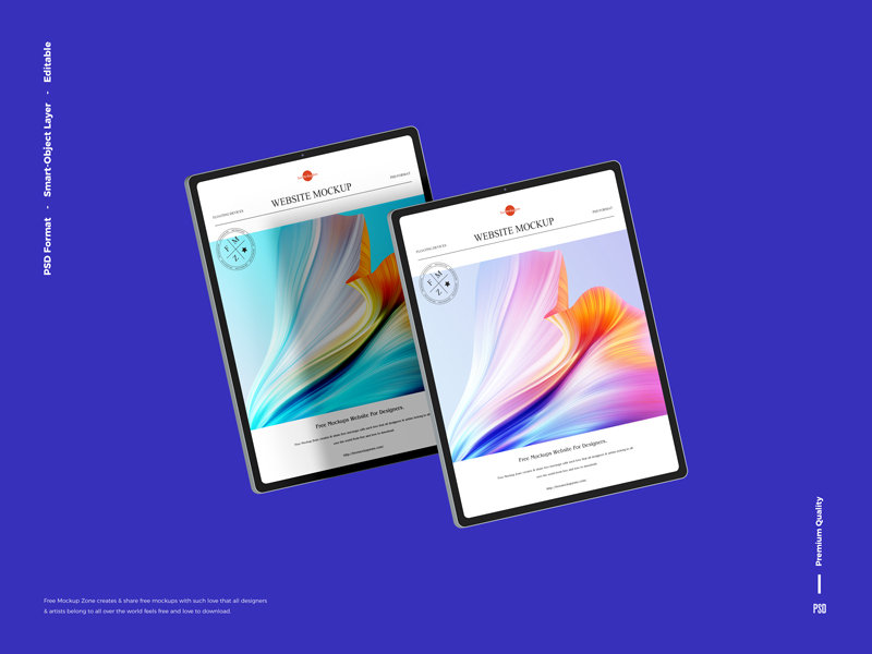 Front View of Floating Tablets Mockup preview