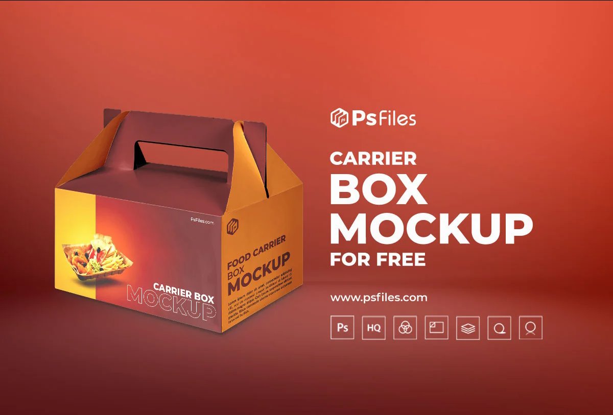 Perspective View of Takeaway Box Mockup preview